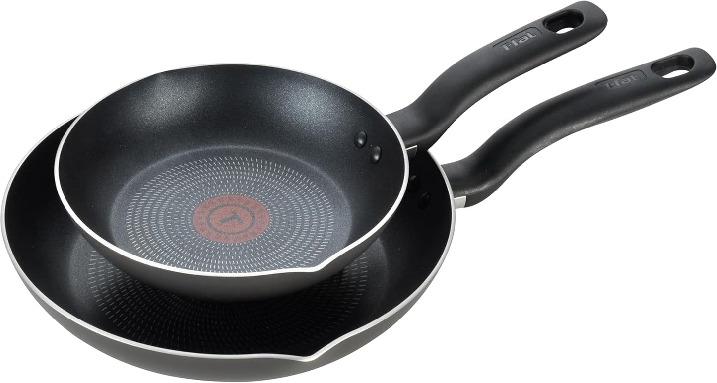 T-fal Initiatives Nonstick Cookware Set 18 Piece, Oven Broiler Safe 350F, Kitchen Cooking Set w/Fry Pans, Saucepans, Saute Pan, Dutch Oven, Griddle, Pots and Pans, Home, Dishwasher Safe, Red