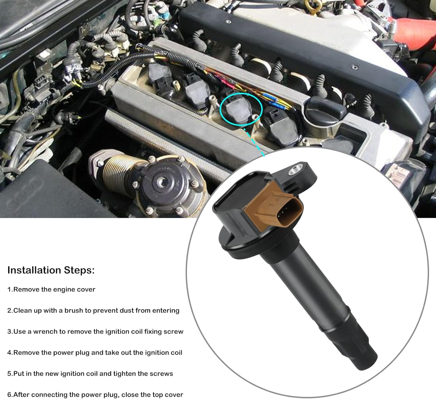 6PCS Ignition Coil Pack for EcoBoost 3.5 2011 2012 2013 2014 2015 2016 Ford F150 F-150 Expedition Explorer Flex Taurus Transit Lincoln MKS MKT Turbo 3.5L V6 Replaces# UF646 DG549