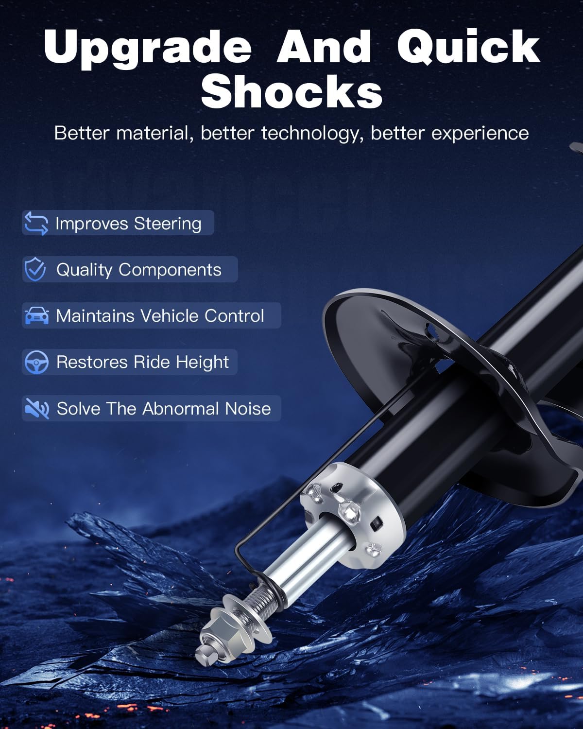 Shocks,ECCPP Front Shocks Absorbers for Chevy Fits 2004-2011 for Chevy Aveo,2006-2009 for Chevy Aveo5,2009-2010 for Pontiac G3,2005-2008 for Pontiac Wave,04-09 for Suzuki Swift+ 333417(Set of 2 Front)