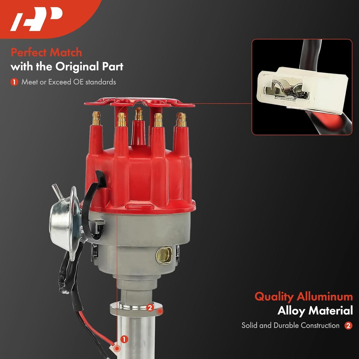 A-Premium Ignition Distributor with Cap and Rotor Compatible with Chevrolet Chevy Small Block/Big Block SBC/BBC 283 350 396 400 427 454 (Except 348 and 409)