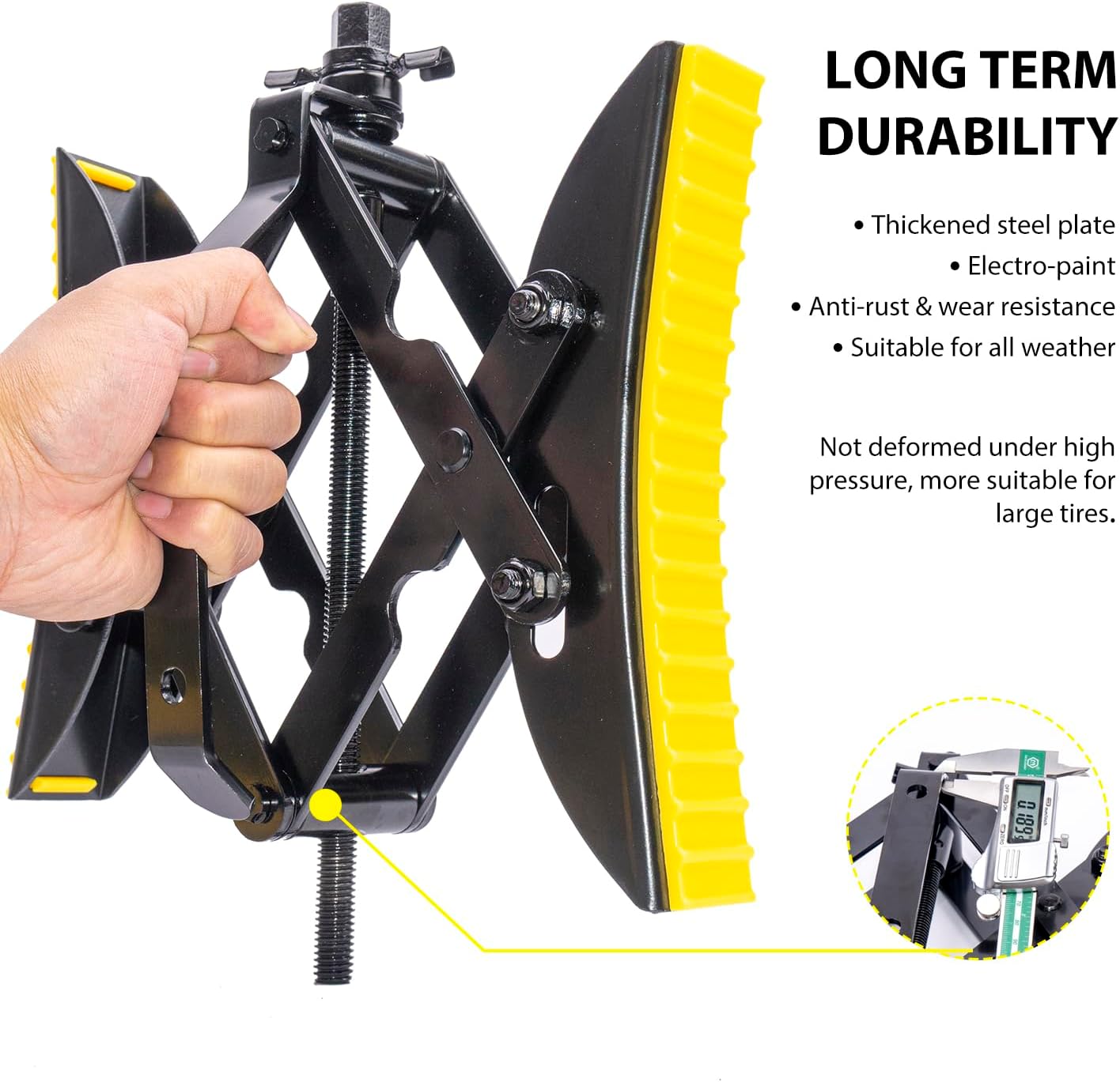 SKYFISH Steel Structure Upgrade Camper Wheel Double X Chock Tire Stabilizer, More Stable with RV Anti-Vibration Rubber mat Even on Rainy Days, it Doesn't Slip (X Chock)