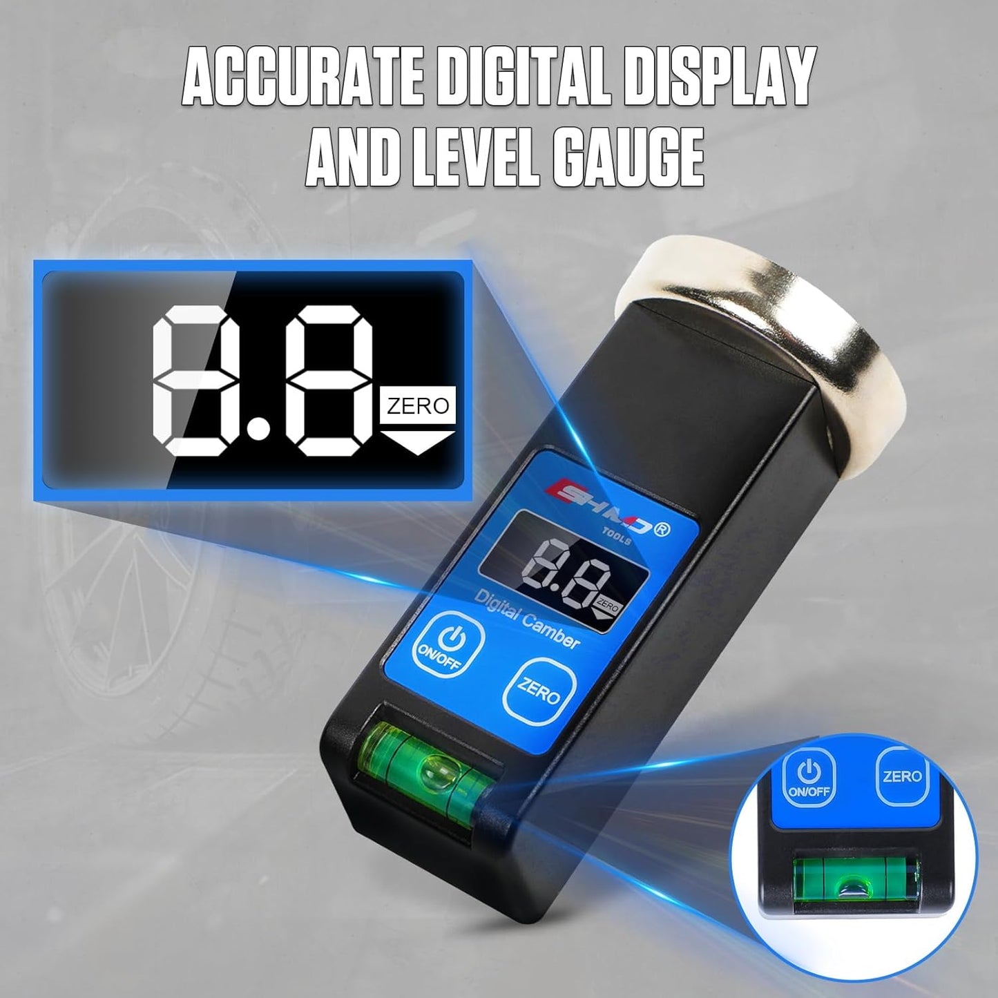 Universal Digital Caster Camber Gauge - BELEY Magnetic LCD Camber Wheel Alignment Tool Kit for Car Truck RV SUV Wheel Alignmen