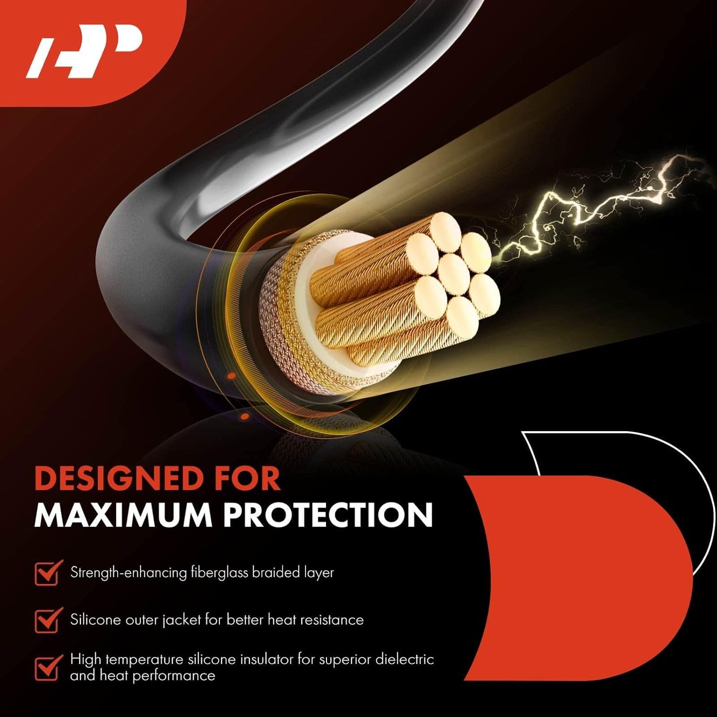 A-Premium Ignition Spark Plug Wires Set of 7 Compatible with Toyota Land Cruiser 1981-1987 L6 4.2L