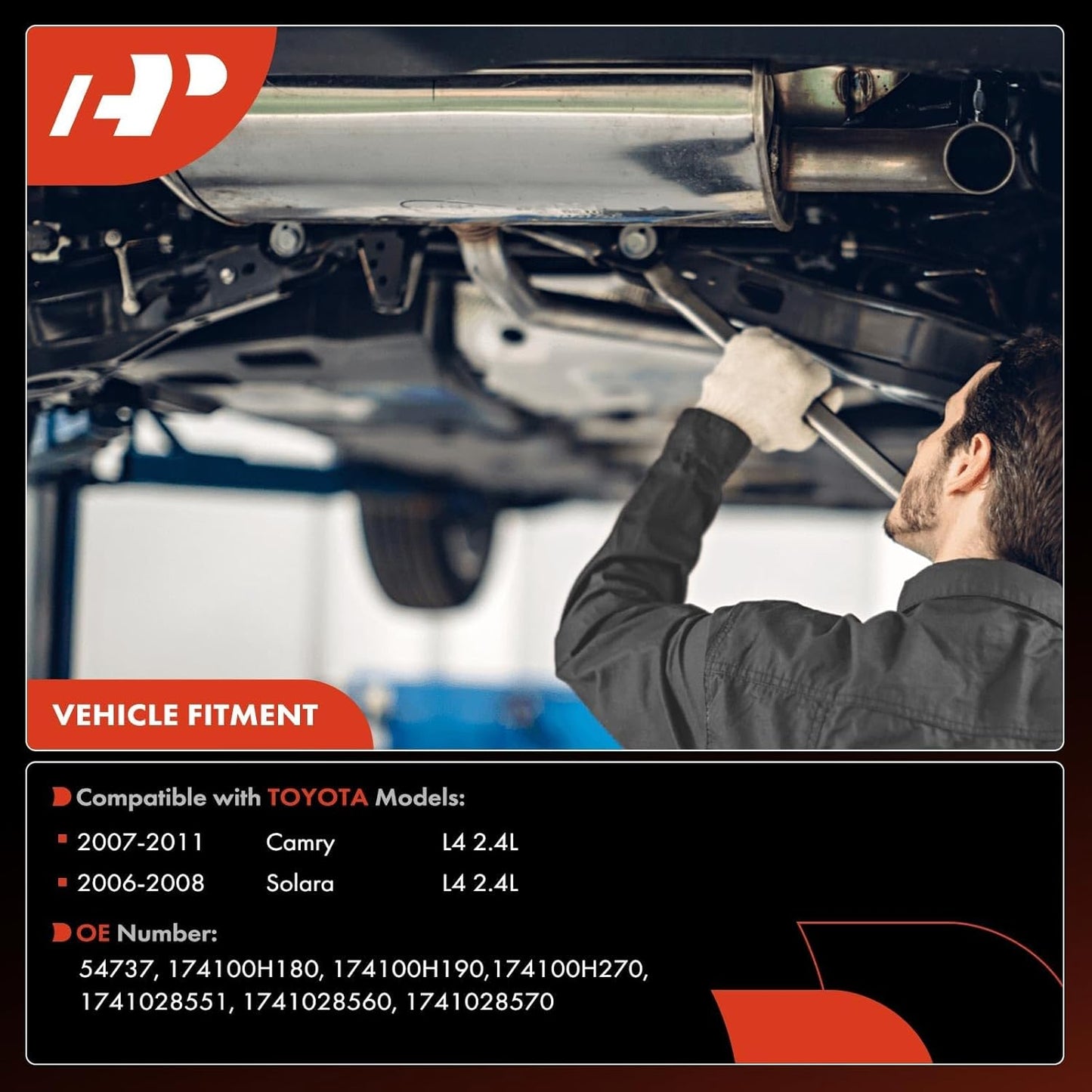 A-Premium Catalytic Converter Kit Direct-Fit Compatible with Toyota Camry 2007-2011, Solara 2006-2008, 2.4L, EPA Compliant, Replace# 174100H270