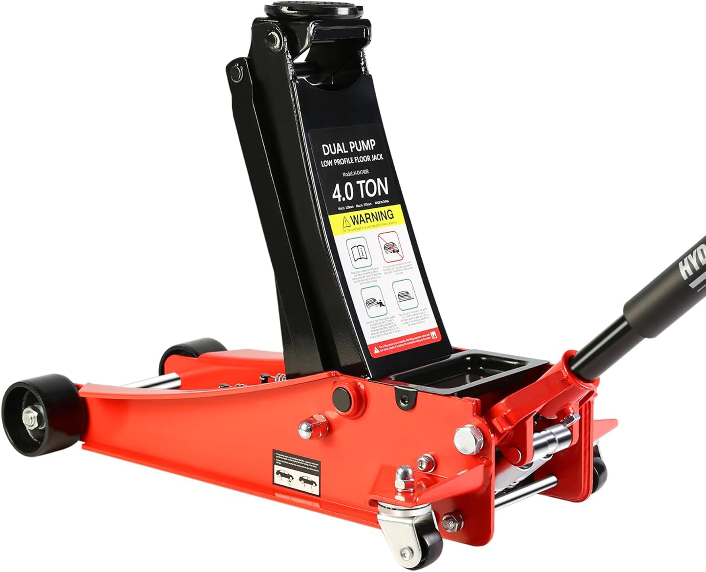 3 Ton Low Profile Floor Jack, Professional Low Profile Hydraulic Jack, Heavy Duty Steel Racing Floor Jack with Dual Piston Quick Lift Pump, 3 Ton (6,600 lb) Capacity, Lift Range 3.3"-18.5"