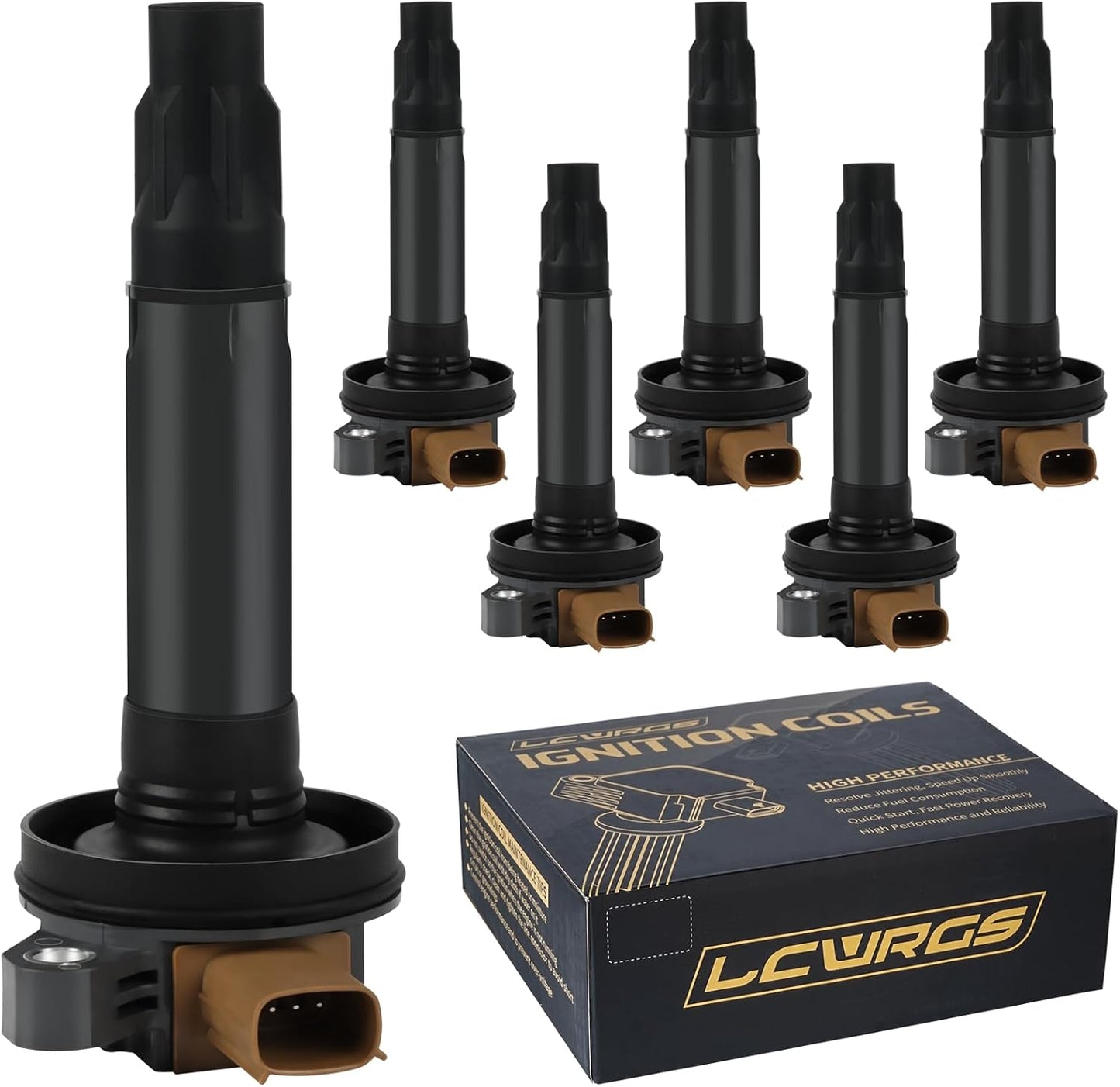 6PCS Ignition Coil Pack for EcoBoost 3.5 2011 2012 2013 2014 2015 2016 Ford F150 F-150 Expedition Explorer Flex Taurus Transit Lincoln MKS MKT Turbo 3.5L V6 Replaces# UF646 DG549