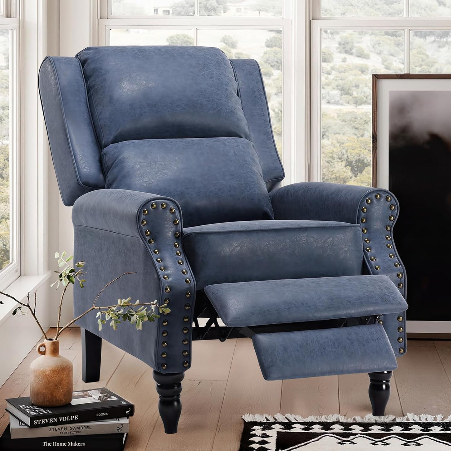 STARY Faux Leather Pushback Recliner Chair for Living Room Bedroom RV