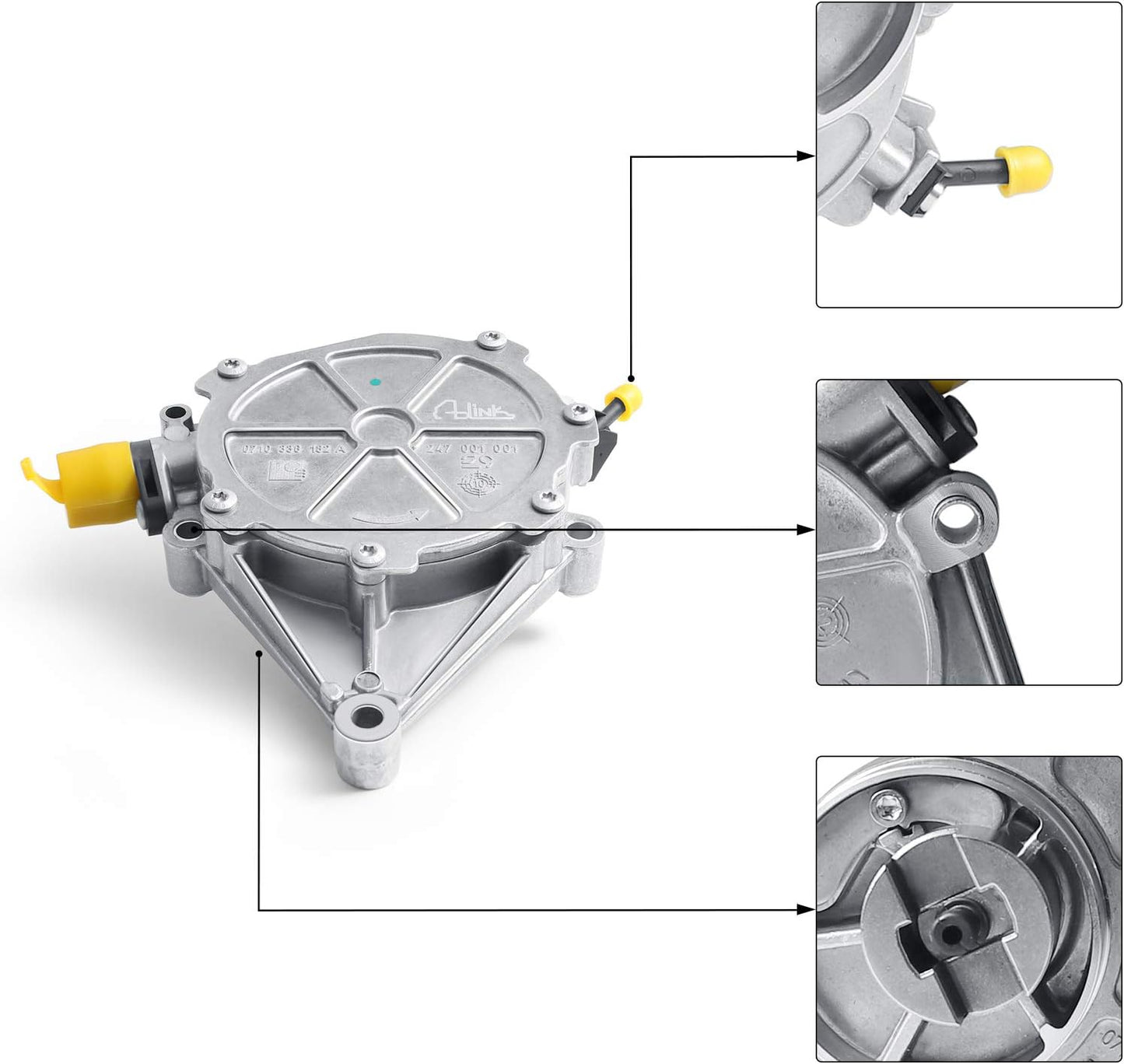 11667640279 Brake Booster Vacuum Pump OE Replacement for 2011-2017 BMW 125i 320i 328i 528i xDrive X1 X3 Z4 N20 L4 2.0L F10 F20 F21 F25 F30 E84 E89