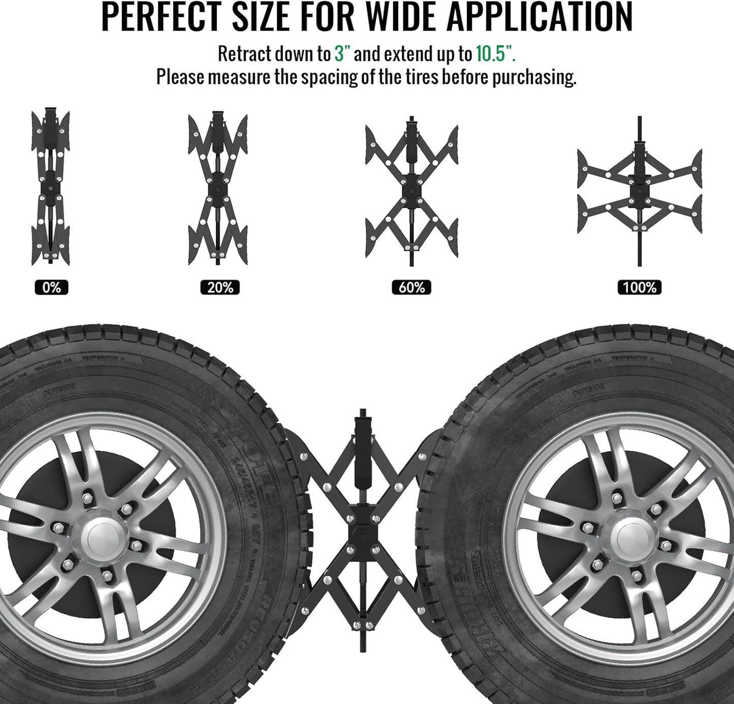 AUH X-Shaped RV Stabilizer Wheel Chock (Allows Drilling for Adjustment) Travel Trailer Stabilizers, Anti-Motion Tire RV Accessories for Tandem Axle RV Trailer Camping - 2 Pack (Black)