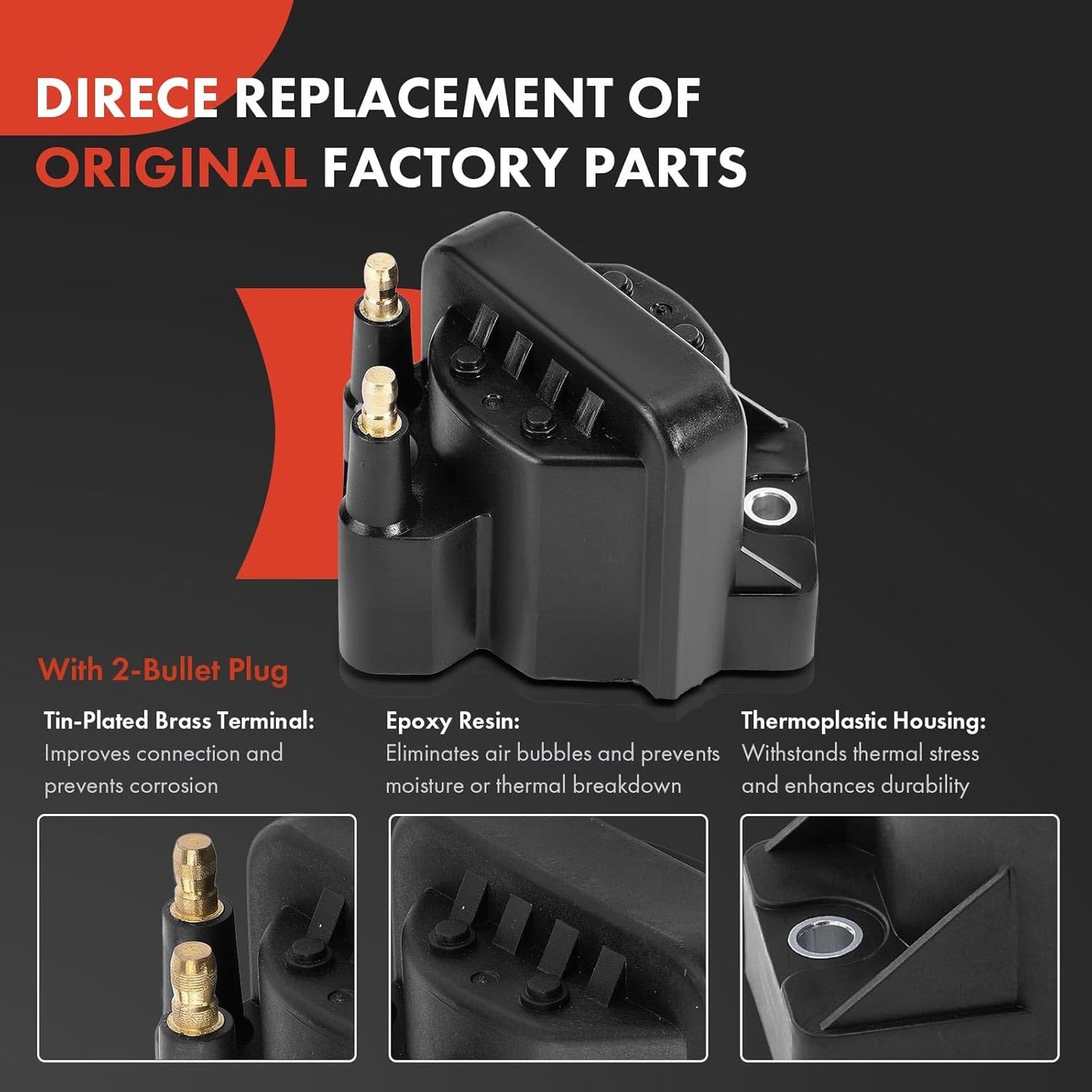 A-Premium 3 Ignition Coils with 6 Wires and 6 Iridium Spark Plugs Compatible with Chevy Malibu, Impala, Lumina, Monte Carlo, Venture & Buick Century, Rendezvous & Oldsmobile Alero & Pontiac Grand Am