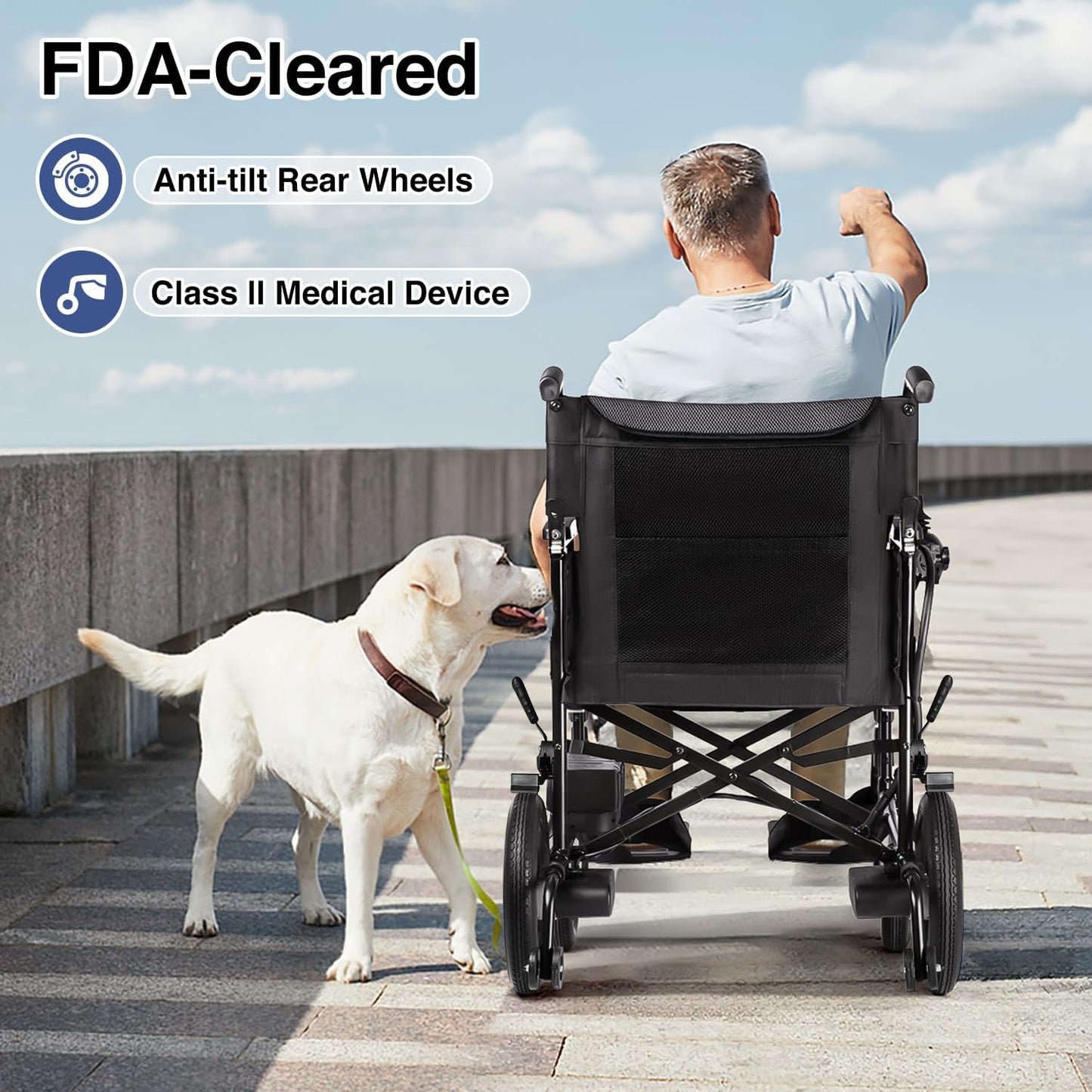 SLF30 Electric Wheelchairs for Adults, Foldable Durable Motorized Wheelchair with 19 Inch Seat and Supports Up to 300 lbs Airline Approved(40 Lbs, Grey)