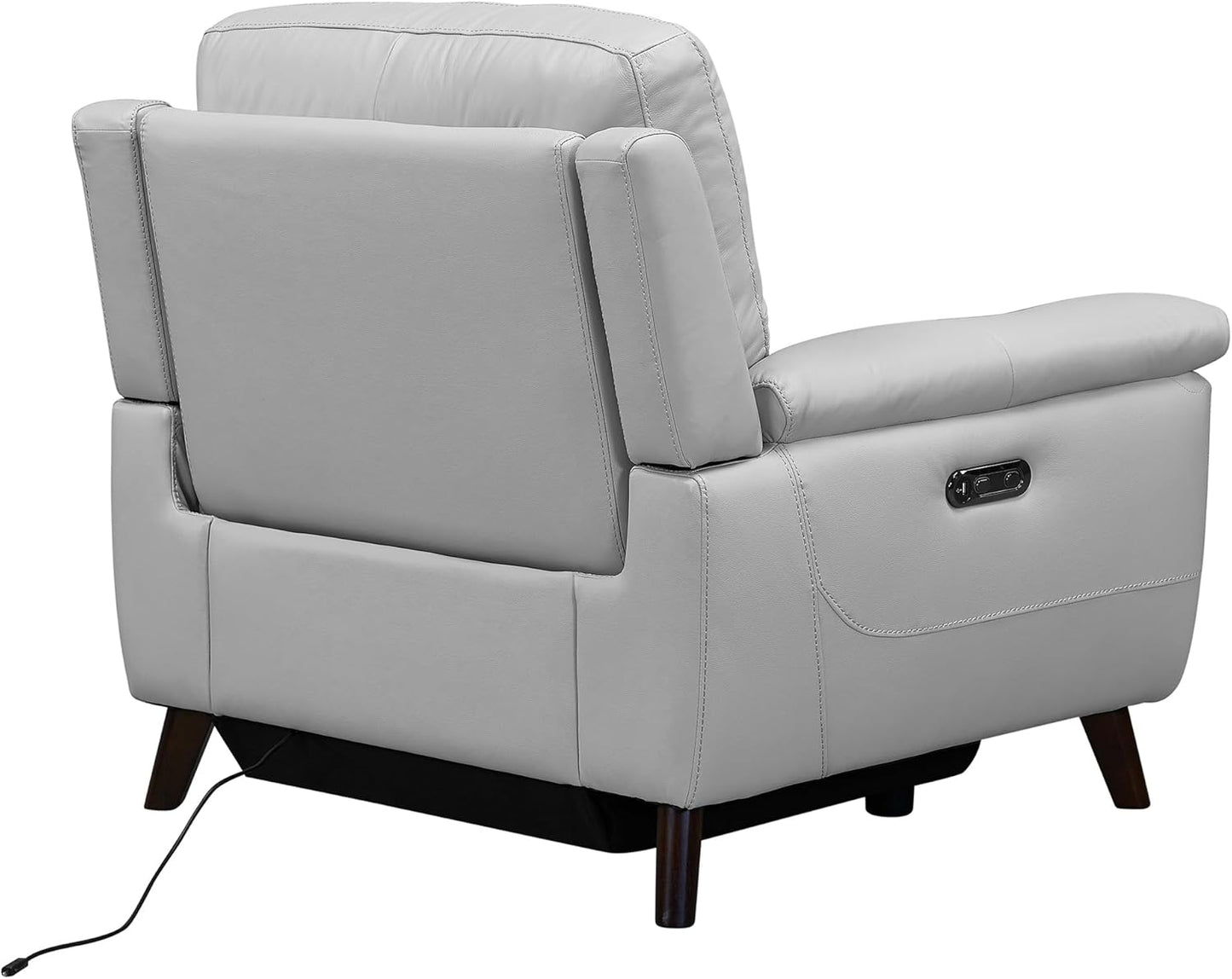 Armen Living Lizette Contemporary Top Grain Leather Power Reclining Living Room Accent Chair, Dove Grey