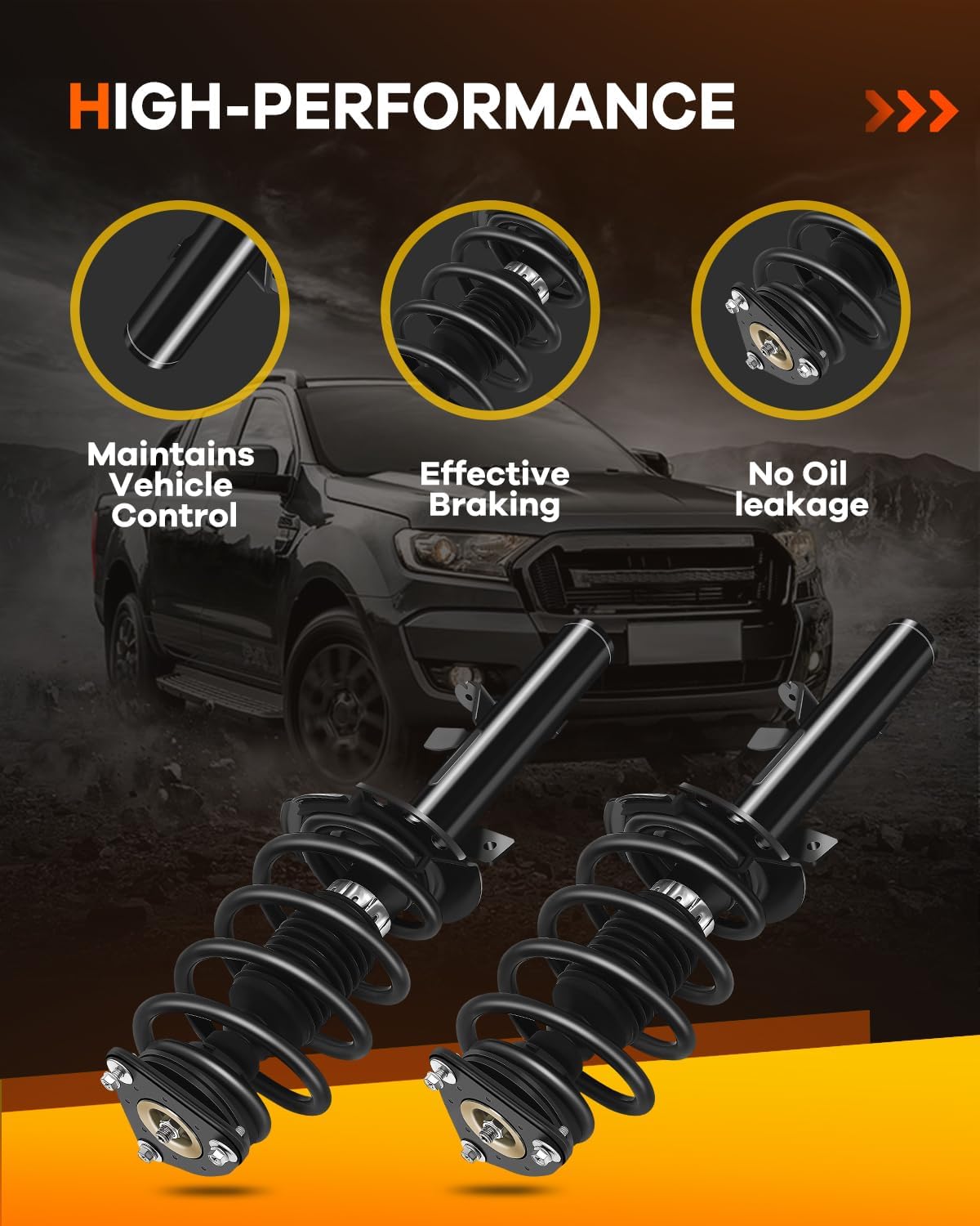 Spring Strut Assembly, OCPTY Complete Struts Shocks Fit for 2014-2019 for Ford for Escape FWD | 2014-2015 for Ford for Escape FWD and AWD 172751 172750 Replace Strut Front Pair