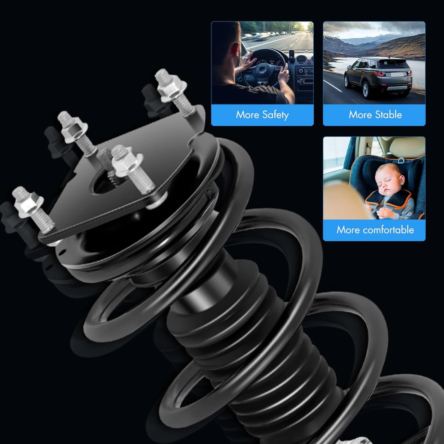 ASAPE 2PCS Front Complete Struts Assembly Coil Spring Fit for 2011 2012 2013 for Ford Explorer AWD Shock Absorber Replace OE 272621 272620