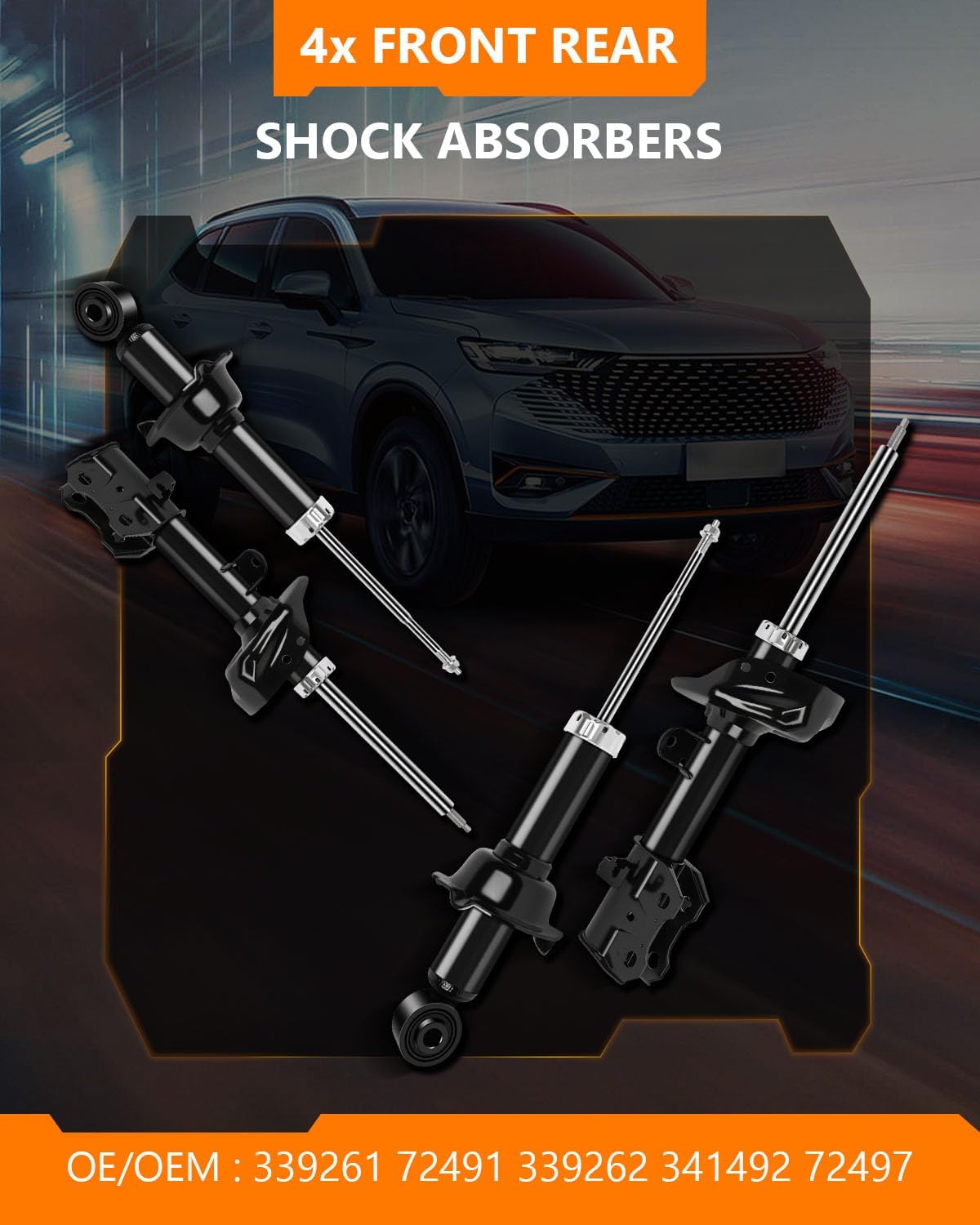 Struts Shocks,OCPTY Front Rear Shock Absorbers for Honda Fits 2007-2011 for Honda CR-V 339261 339262 341492-4pcs
