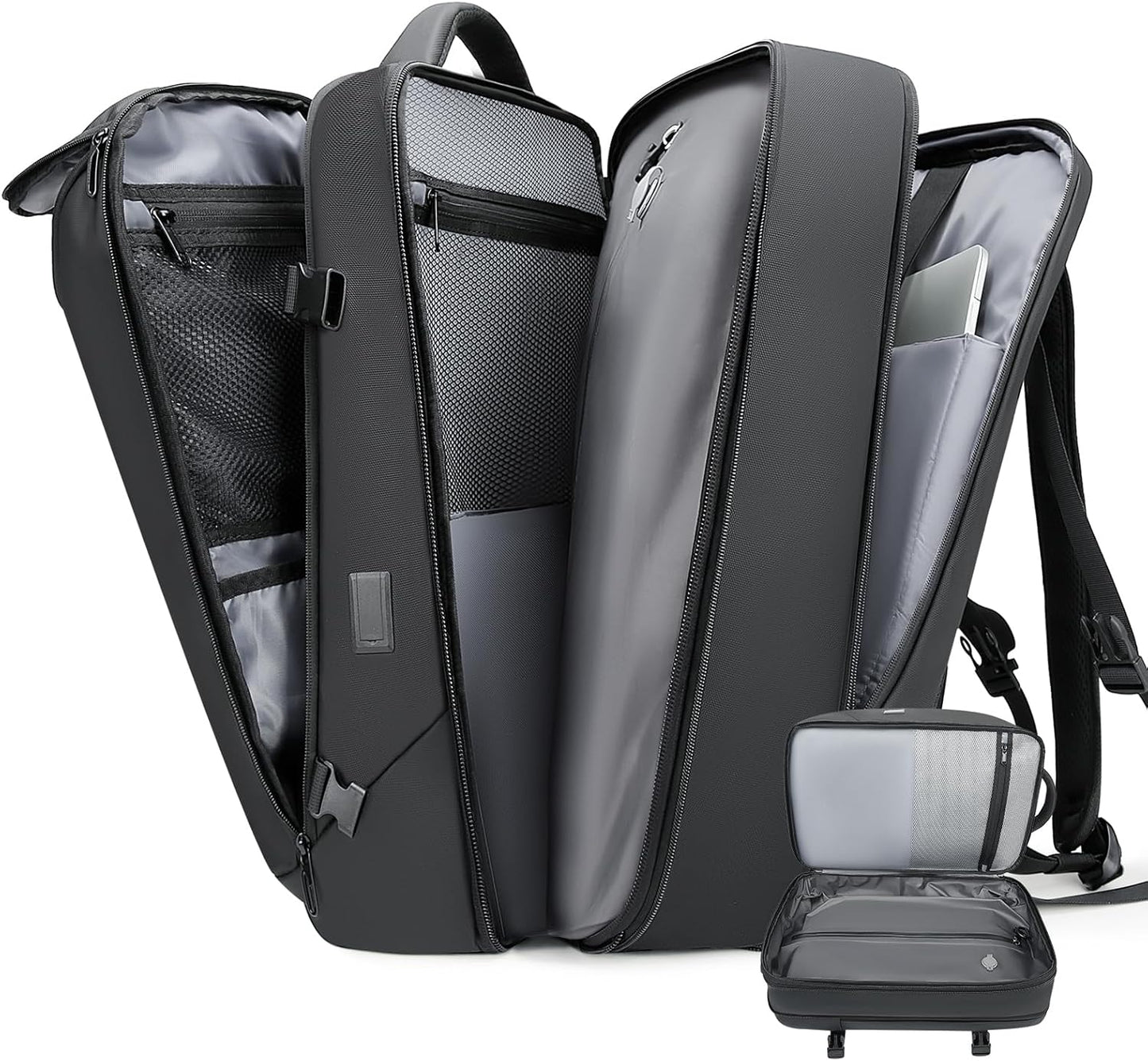 Travel Carry on Backpack 50L Expandable Flight Approved Backpacks 17.3 inch Laptop and USB Charging Port bags Water Resistant Business Back Pack for Women & Men