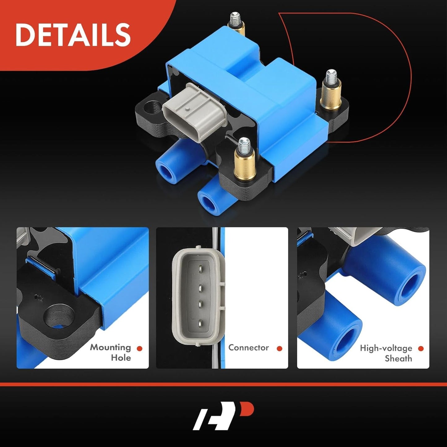 A-Premium Blue Engine Ignition Coil Pack Compatible with Subaru Forester 2009-2010, Impereza 2011, 2.5L