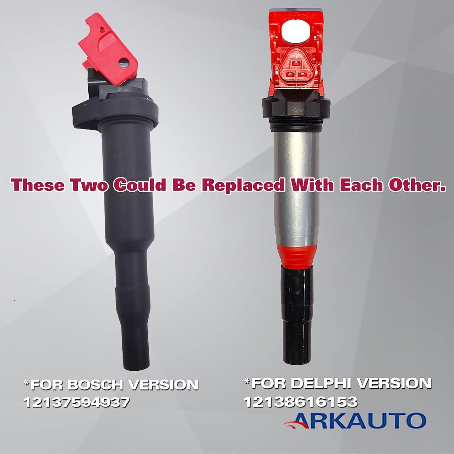 4PC ARKAUTO HIGH ENERGY RED TOP DELPHI TYPE IGNITION COIL UF667 12138616153 FOR MINI R55 R57 R56 R60 R58 R61 R59 1.6 N12 N16 BMW 1 2 3 4 5 SERIES X1 X3 X4 X5 X6 Z4 2.0 2.0T N43 N46 N20 E&F CHASSIS