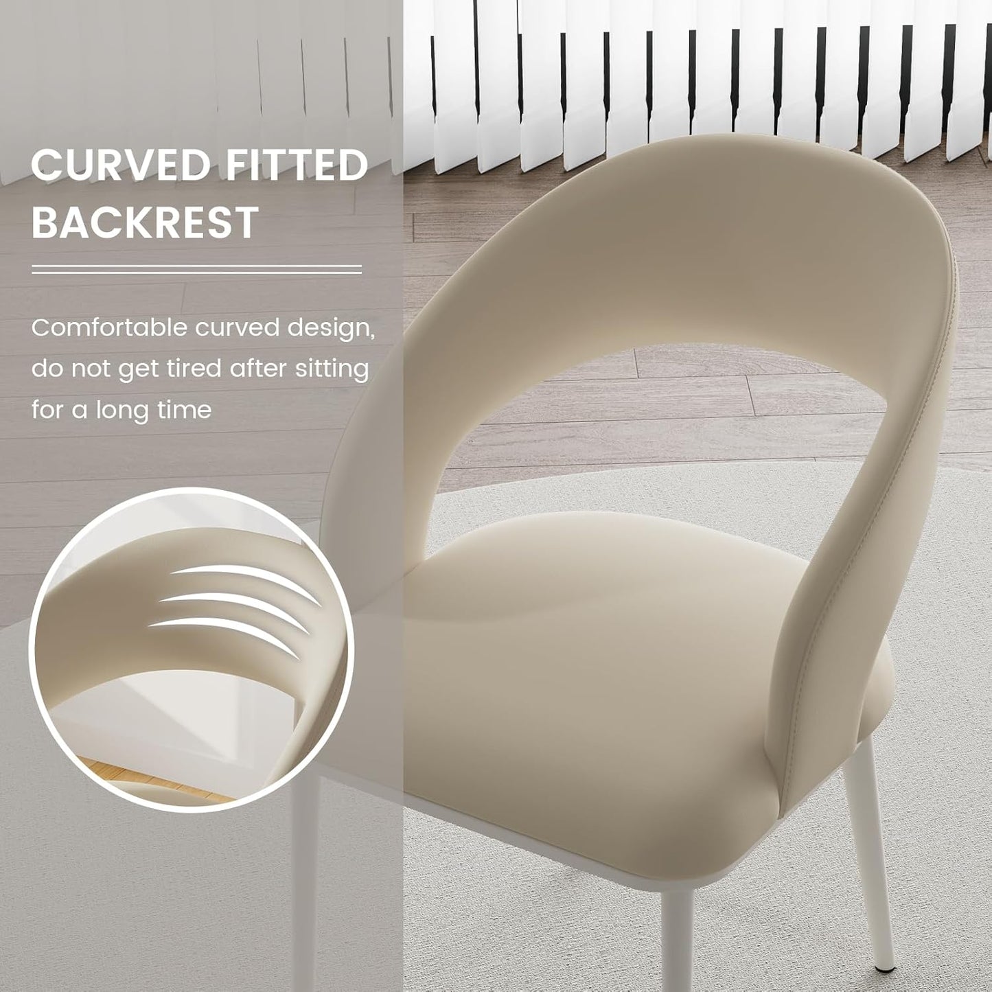 Sofa Chair Set of 2, Modern Desk Chairs, Kitchen Dining Chair with Metal Legs for Home Office, Bedroom & Living Room