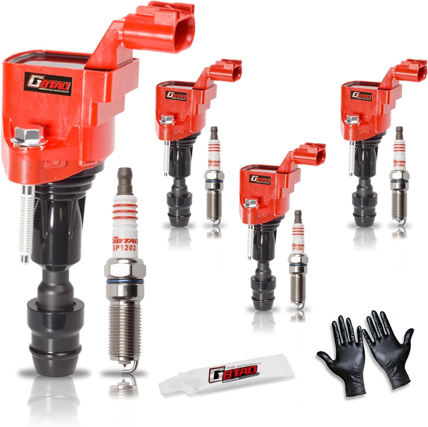 Set of 4 Upgraded Ignition Coil Pack and Iridium Spark Plug for 2.0L 2.2L 2.4L L4 Pontiac Chevy Cobalt HHR Malibu Captiva Buick LaCrosse Regal GMC Saab Saturn Replaces UF491 12578224