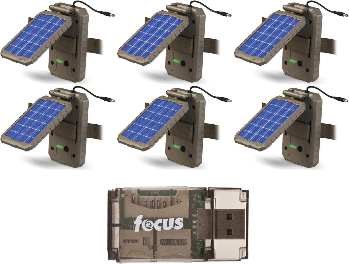 Stealth Cam Lithium Solar Power Panel (2-Pack) with Card Reader Bundle (3 Items)