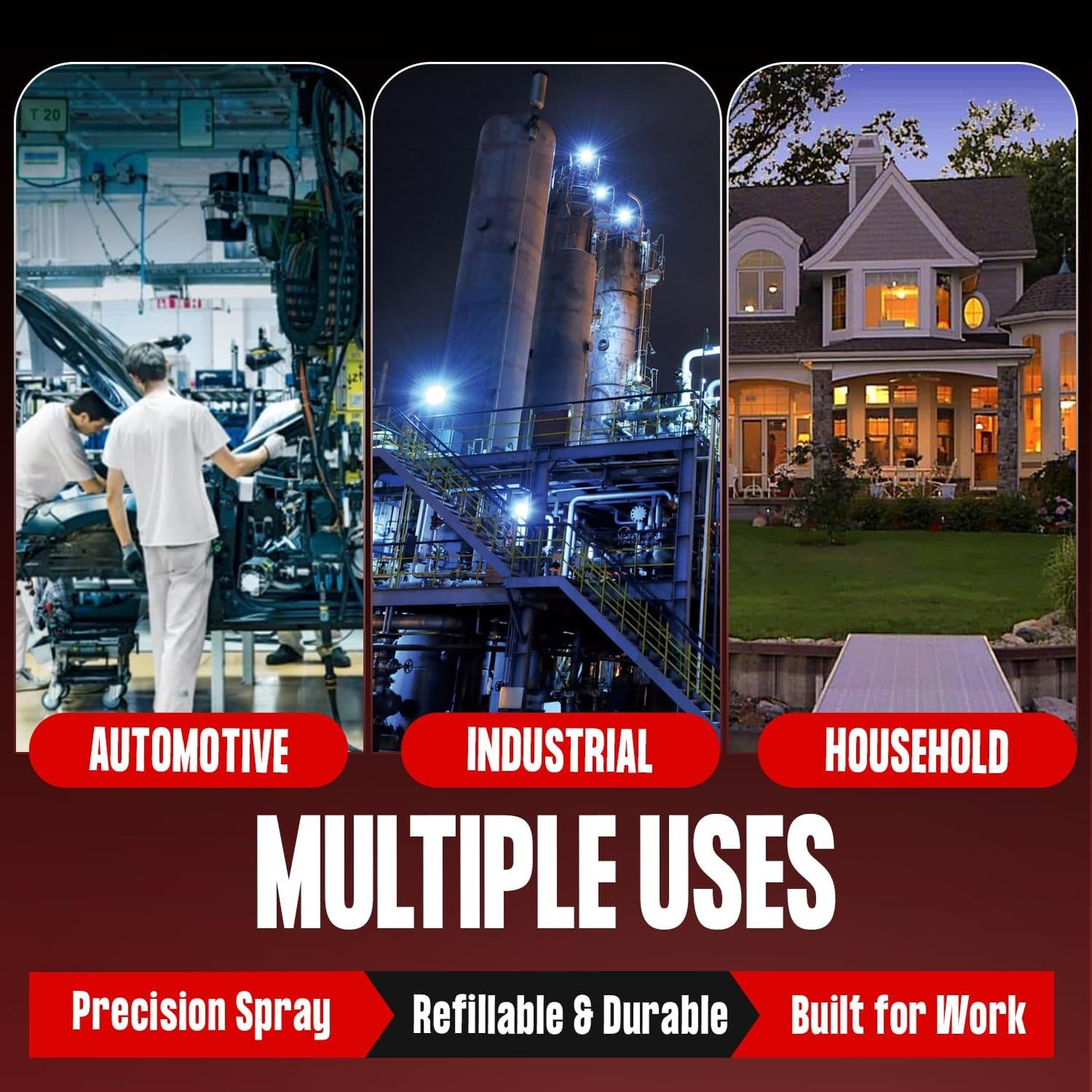 SURE SHOT M2400 - Industrial Grade Silver Anodized Aluminum Sprayer with Adjustable Nozzle - Lightweight and Portable Compressed Air Sprayer for Multiple Liquid Applications - Made in USA Since 1932