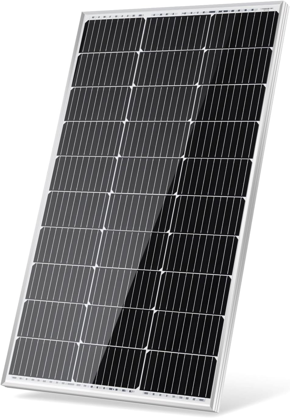 Traver Force 100W 12V 10BB Monocrystalline Solar Panel, Up to 25% High Efficiency Module with Grade A+ Cells, Waterproof for RVs, Motorhomes, Cabins, Marine, Boat,2pcs
