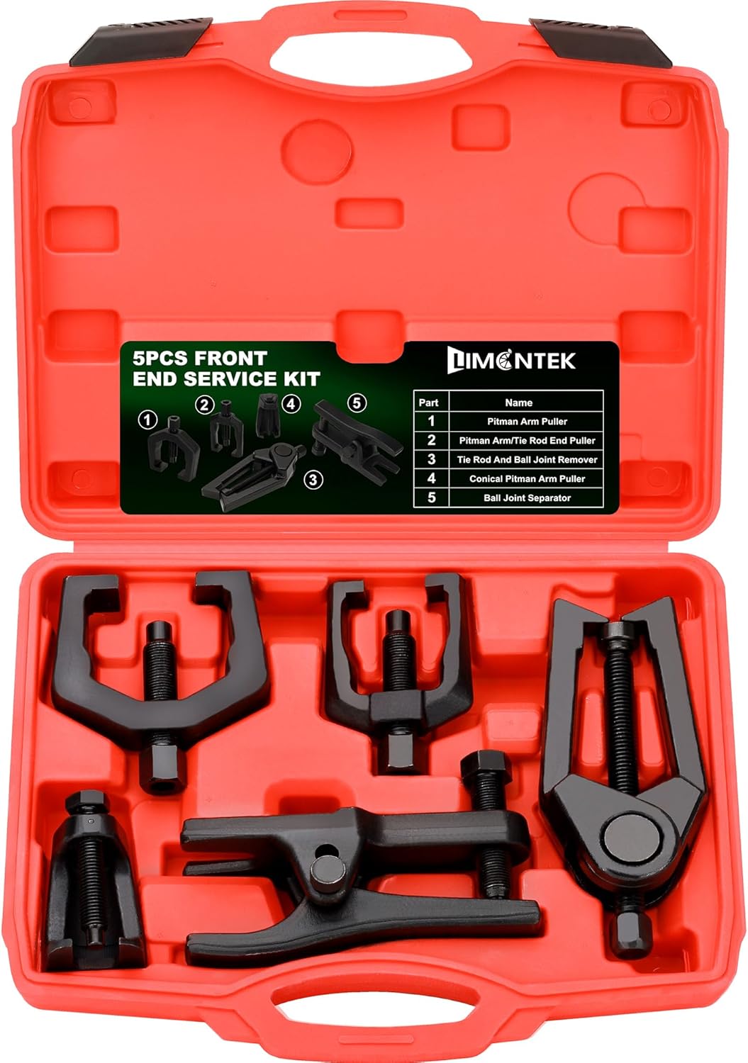 5pcs Pitman Arm Puller Ball Joint Separator, Tie Rod End Tool for Ball Joint Press Kit, Front End Service Kit, Splitter Removal Kit (Black)