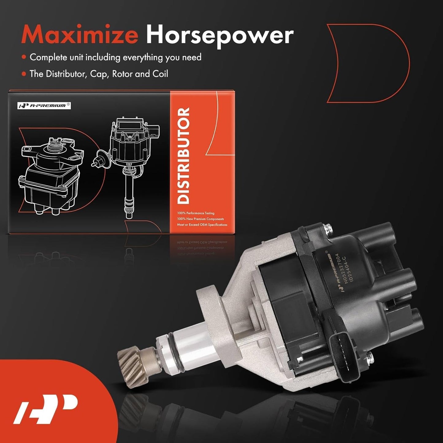 A-Premium Ignition Distributor with Rotor Compatible with Chevrolet Tracker 1998-1998 & Geo Tracker 1996-1997 & Suzuki Sidekick 1996-1998, X-90 1996-1998 & Pontiac Sunrunner 1996-1997, 1.6L