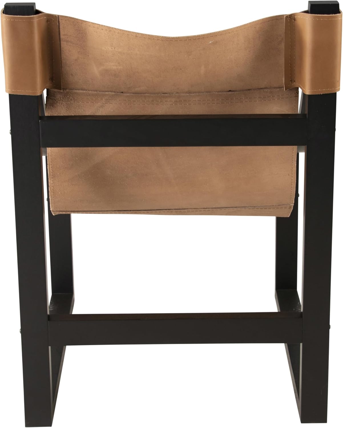 Steve Silver Furniture Lima Leather Sling Accent Chair, Oak Solids, Home Office, Living Room, Stable Wooden Frame, Balcony, 26.3" L x 28.3" W x 37" H, Brown/Black