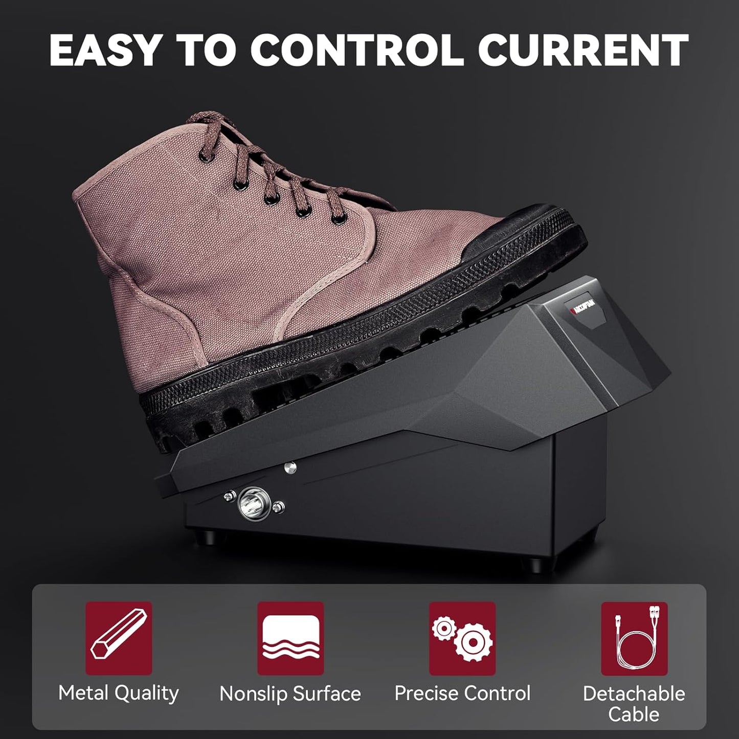 ARCCAPTAIN TIG 5-Pin Welding Foot Pedal for ARCCAPTAIN MIG205 MP, Remote Amp Control TIG Foot Pedal, 10 Feet Cable