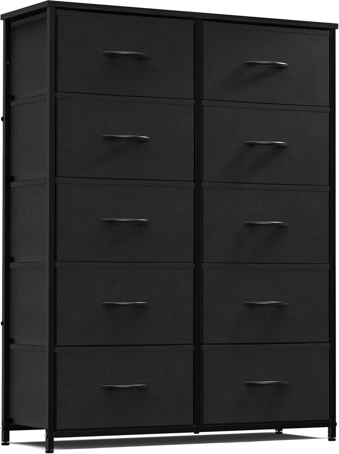 Sweetcrispy Dresser, Dresser for Bedroom Drawer Organizer Storage Drawers, Fabric Storage Tower with 8 Drawers, Chest of Drawers with Steel Frame, Wood Top for Nursery, Living Room, Closet