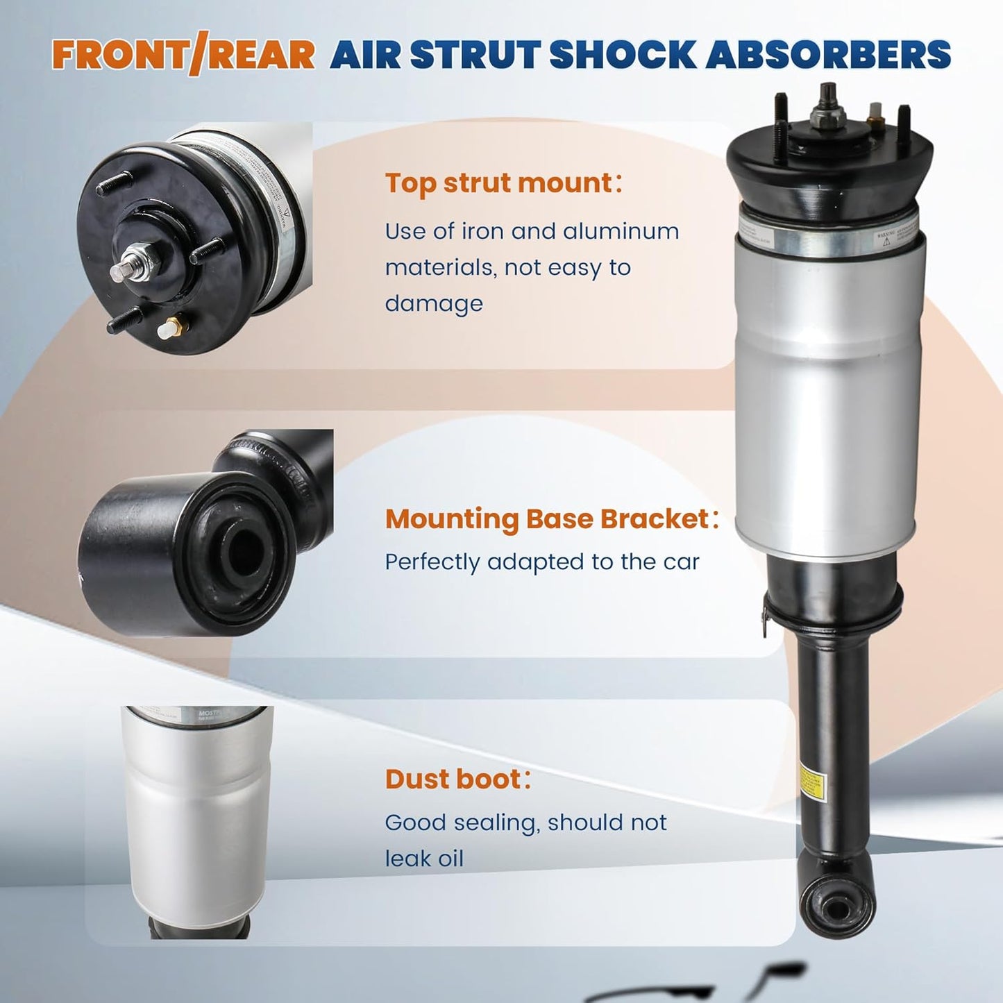 2x Front Air Suspension Strut Spring Shock Absorbers Compatible for Land Rover LR3 LR4 Range Rover Sport RNB501250, RNB000858, RNB501180, RNB501580 (Left and Right)