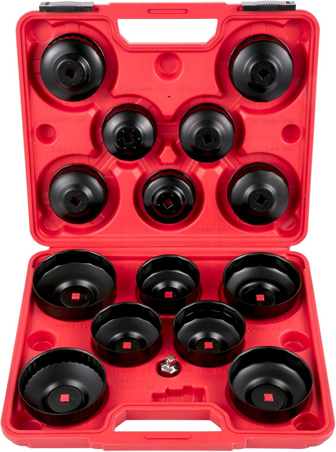 VEVOR Oil Filter Socket Set, 30 Pcs, Steel, Black, 3-Jam Wrench