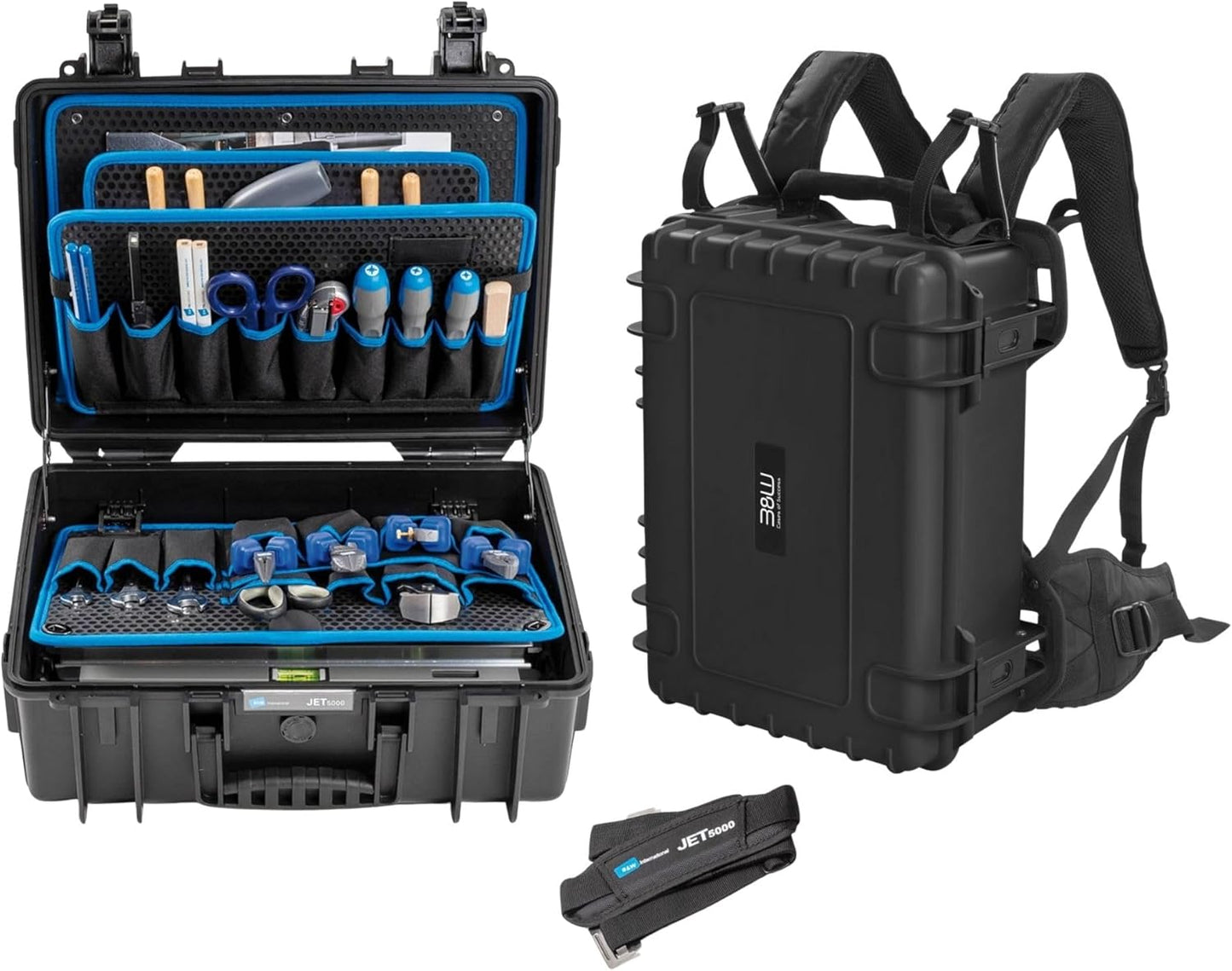 B&W International Jumbo 6600 Outdoor Tool Case with Pocket Tool Boards, Black