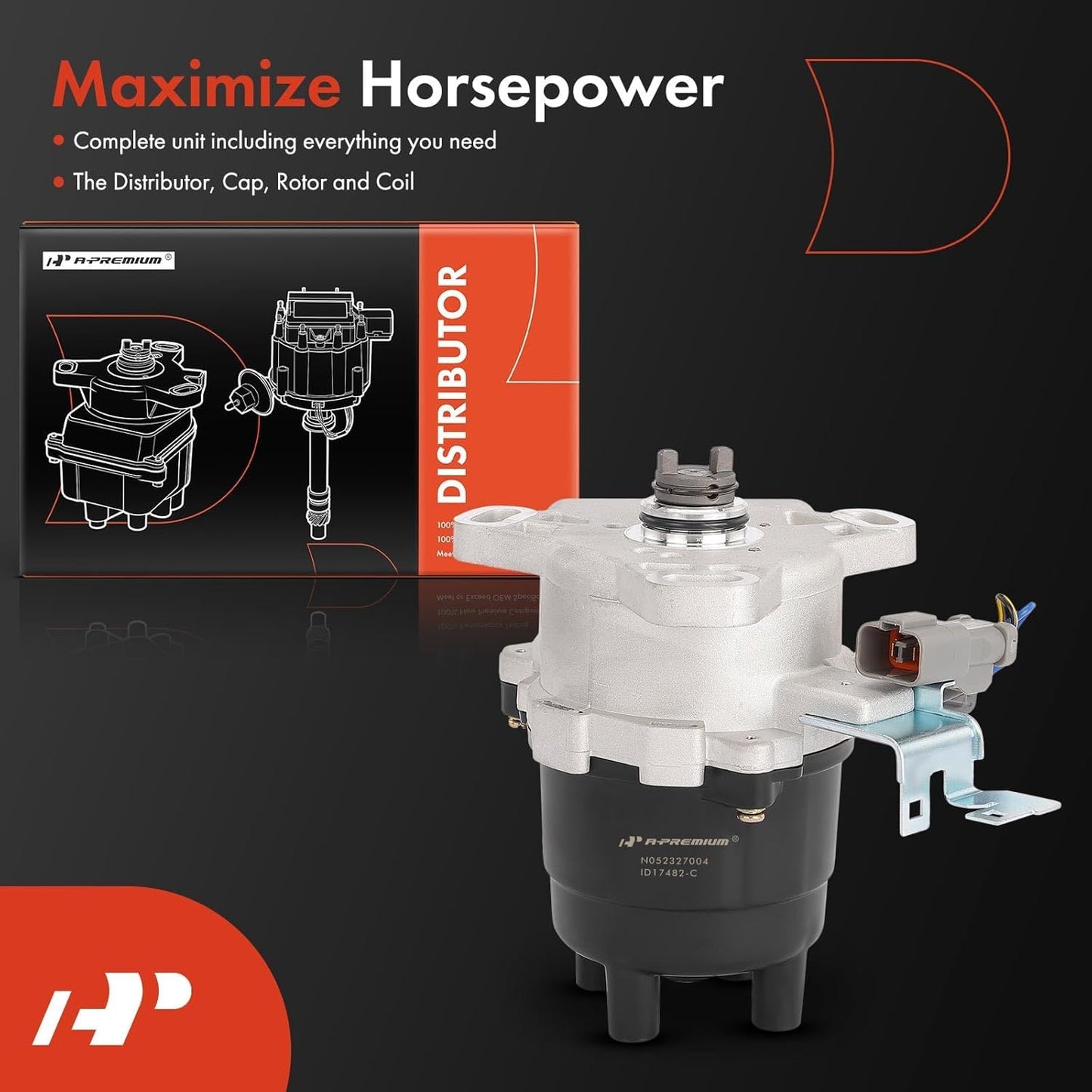 A-Premium Ignition Distributor with Cap and Rotor Compatible with Honda Odyssey 1995 2.2L