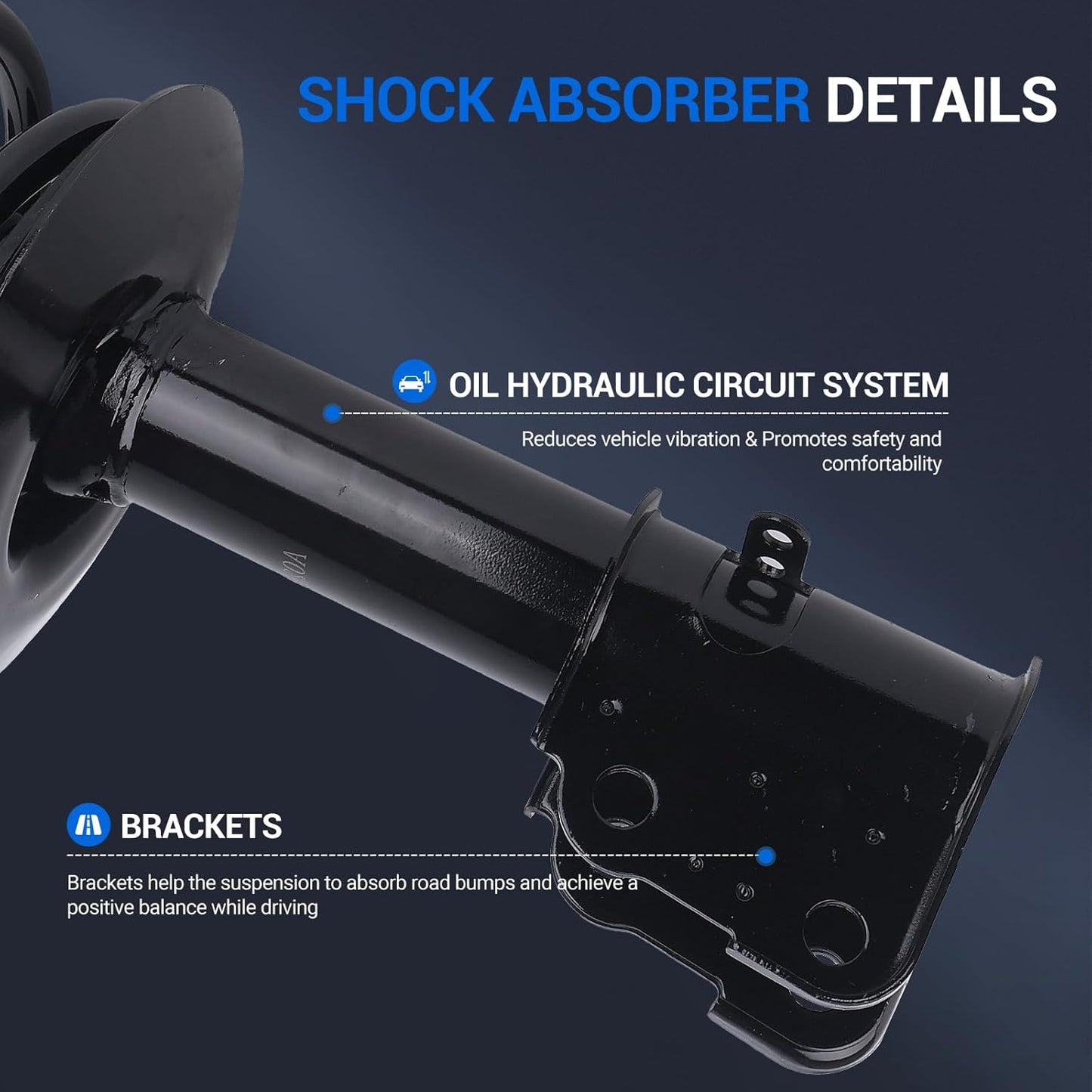 Autoround pair 171592 Front Complete Shock Absorber Compatible with Chrysler PT Cruiser 2001-2010, Left & Right Struts with Coil Spring Assembly