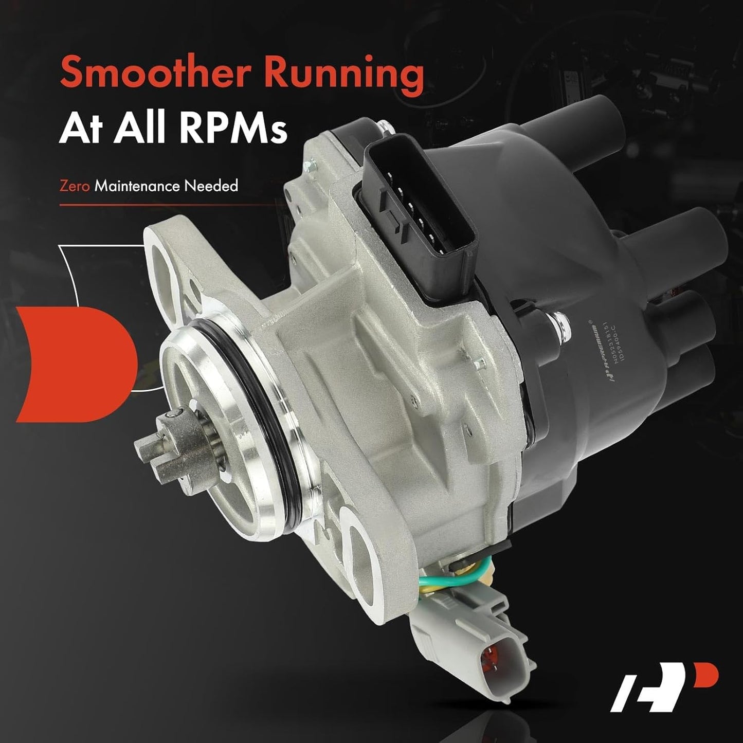 A-Premium Ignition Distributor with Cap and Rotor Compatible with Nissan Sentra 1995-1999, 200SX 1995-1998, 1.6L