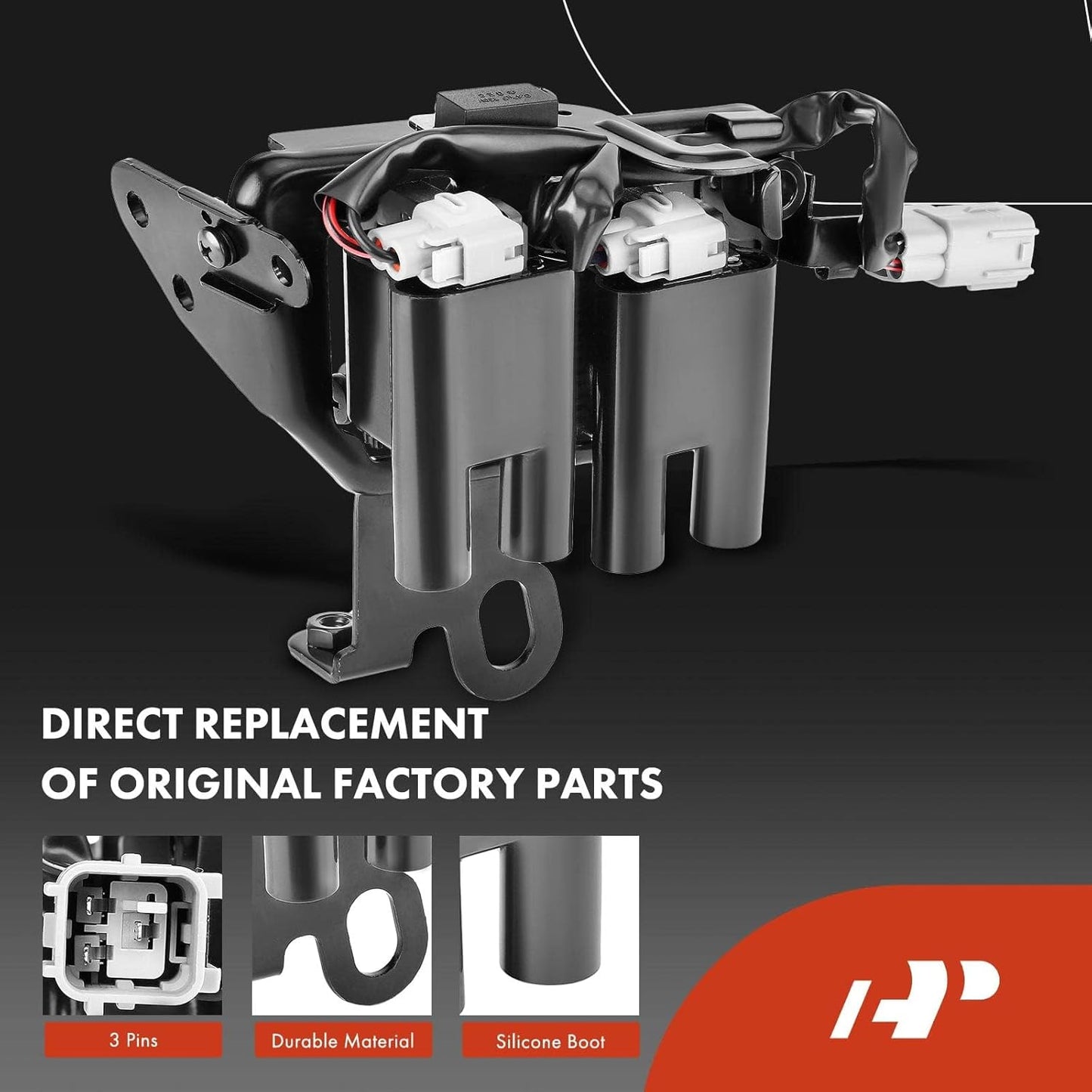 A-Premium Ignition Coils and Spark Plugs Kits Compatible with Hyundai Elantra 2003-2006, Tucson 2005-2009, Tiburon 2003-2008 & Kia Sportage 2005-2007 Spectra/Spectra5 2005-2009, 2.0L