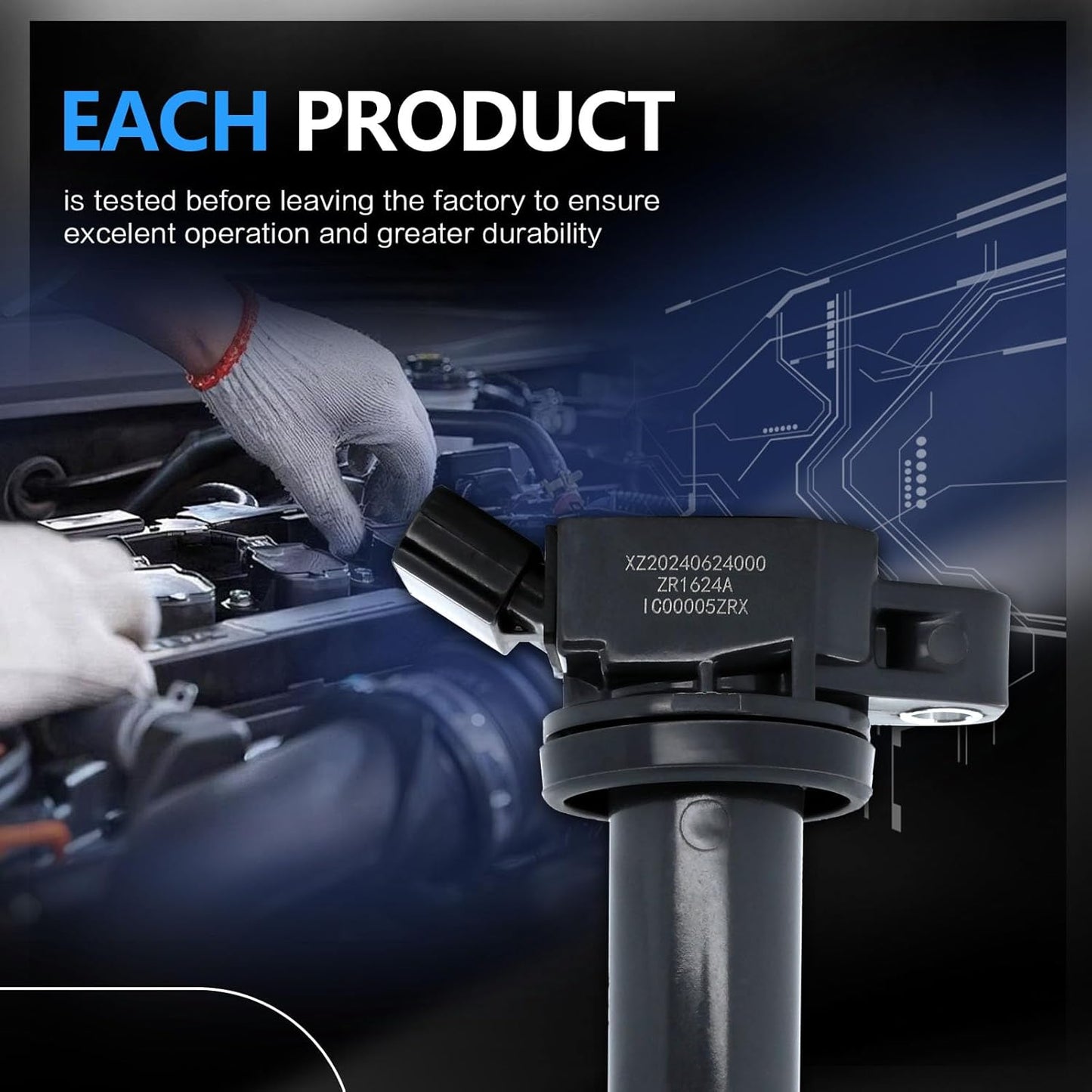 Set of 4 Ignition Coil Coils Pack Replacement for Toyota Lexus Tundra 4Runner Tacoma Solara Matrix 2008 IS F 2006 2007 2008 2009 2010 2011 Replace# UF495 C1426 90919T2006 1.8L 2.4L 4.7L 5.0L