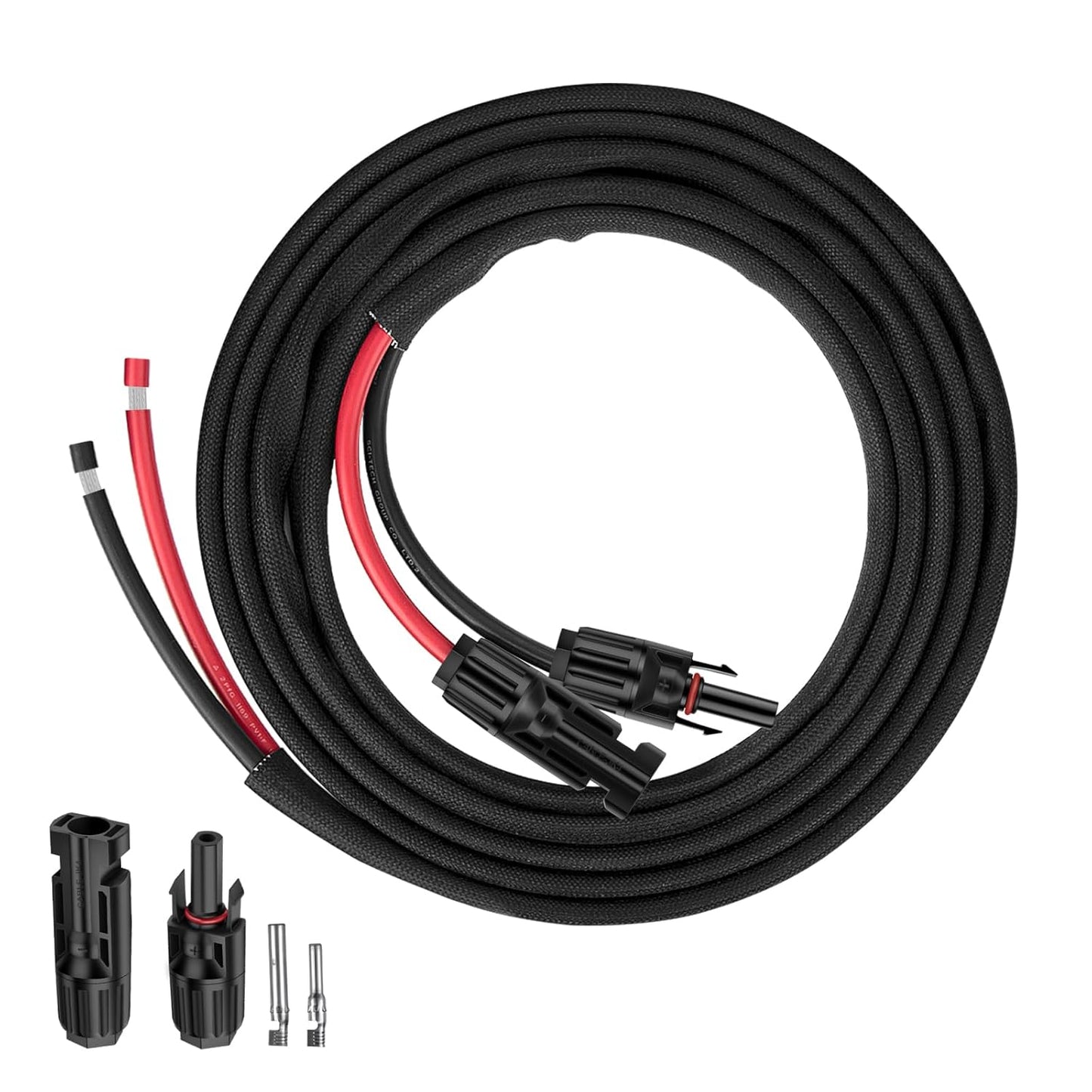 50FT 10AWG Solar Panel Extension Cable with Female and Male Connectors, Solar Cable for Solar Panels, Charge Controllers and Solar Generator (10AWG, 50FT)