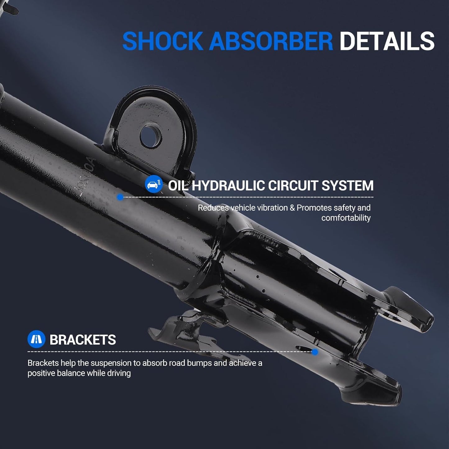 Autoround 172275 172276 Front Complete Shock Absorber Compatible with Toyota RAV4 2.4L 2006-2008, 2.5L 2009-2012, L4 Left & Right Struts with Coil Spring Assembly