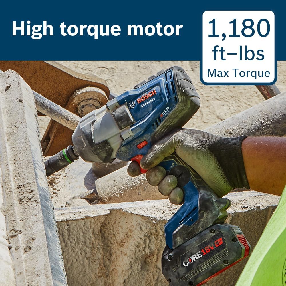 BOSCH GDS18V-1180CN PROFACTOR 18V Connected-Ready 3/4 In. Impact Wrench with Friction Ring and Thru-Hole (Bare Tool)