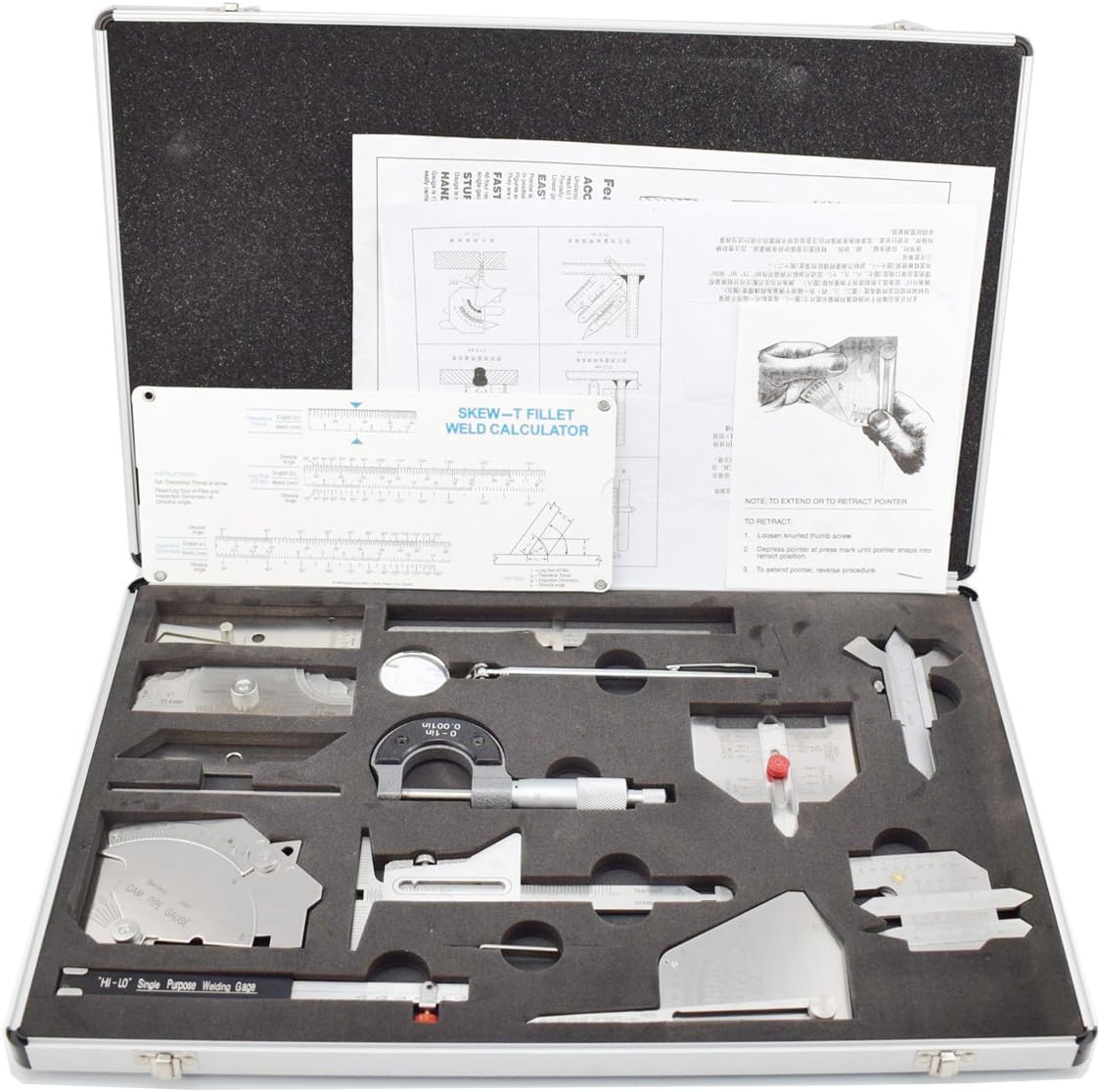 Welding Gauge Tool Kit Welding Measure Gauge Test Ulnar Welder Inspection 15pcs in One Box