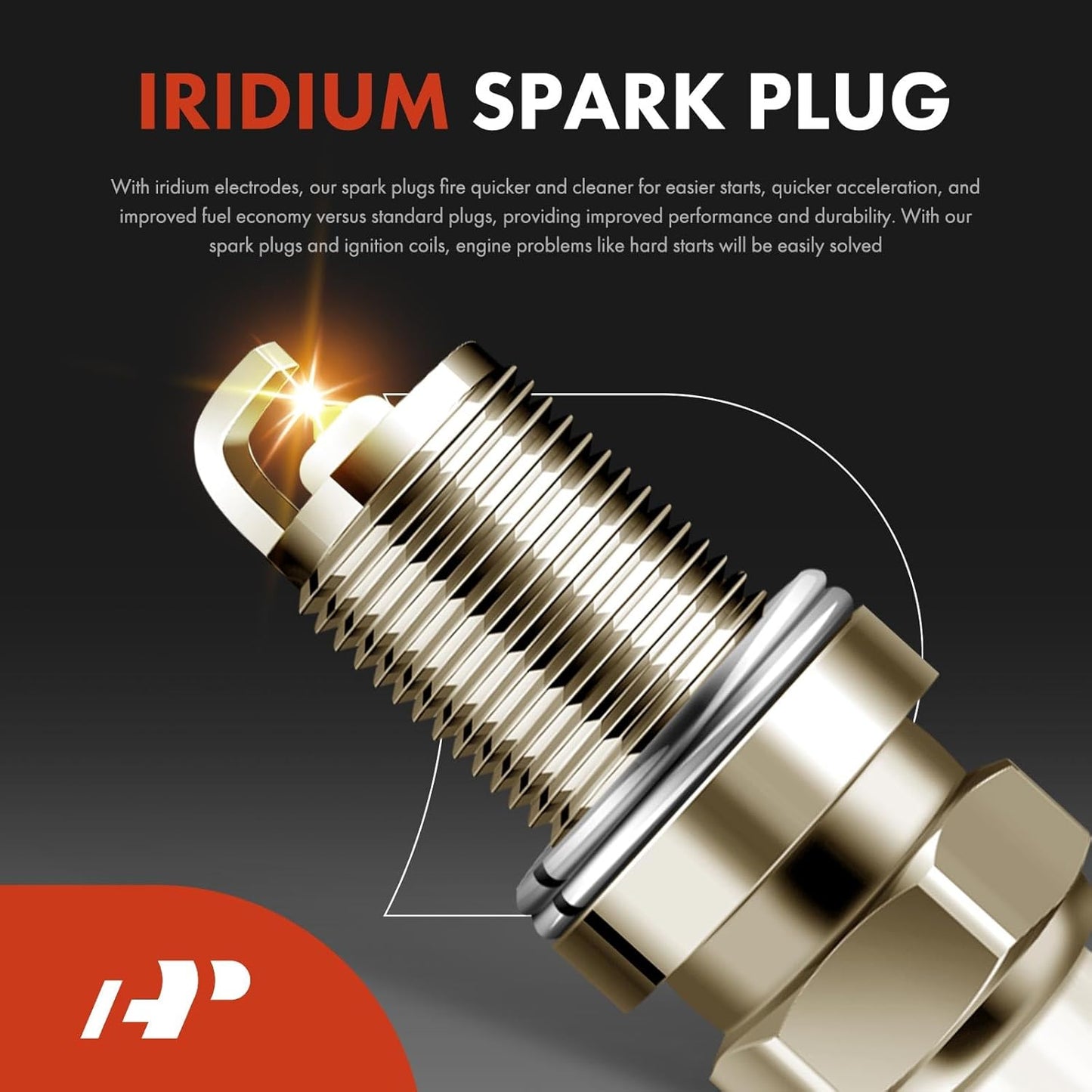 A-Premium (Red) 1x Ignition Coil Pack and 4x Iridium Spark Plugs Compatible with Subaru Outback 2005-2009, Forester 2005-2008, Impreza 2005-2010, Legacy 2005 & Saab 9-2X 2005-2006, 2.5L