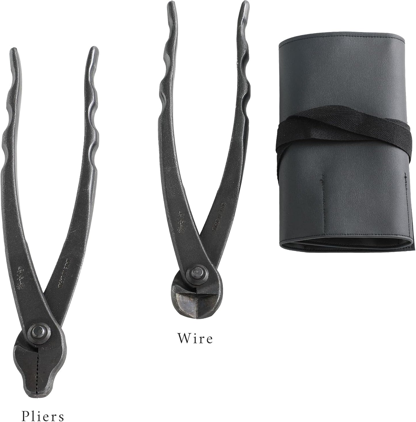 Wazakura Made in Japan Complete 6PCS Bonsai Cutter Tools Set with Case: Concave Branch Cutter, Knob Cutter, Jin Plier, Wire Cutter, Trunk Splitter, Root Cutter in Carbon Steel. Bonsai Tool Kit