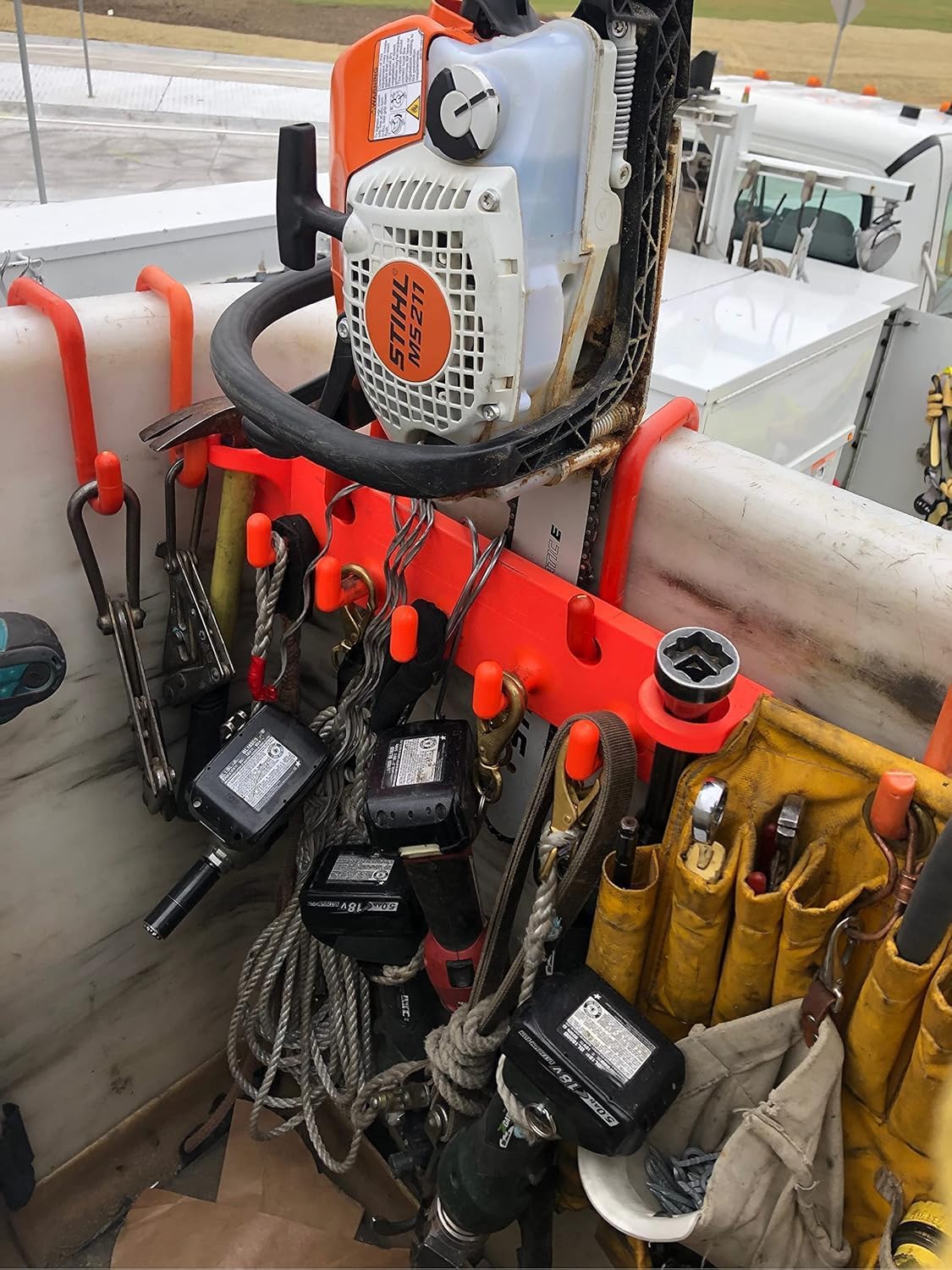 The Big Rack Bucket Truck Tool Organizer (Bucket Hooks Included) for Bucket Trucks, Lineman Tool Board