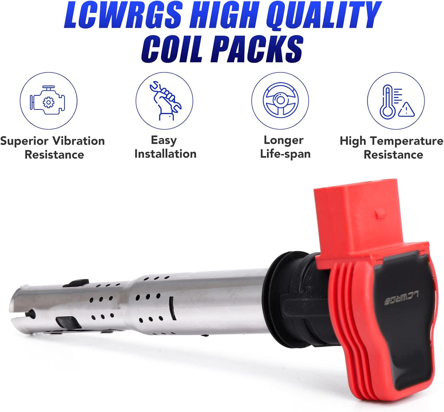 Set of 4 Ignition Coils Fits for 2.0T Audi A4 A6 Volkswagen VW CC Passat GTI 2008 2009 2010 2011 2012 2013 2014 2015 2016 2.0 Coil Packs Replaces# 06E905115E 06H905115B UF529