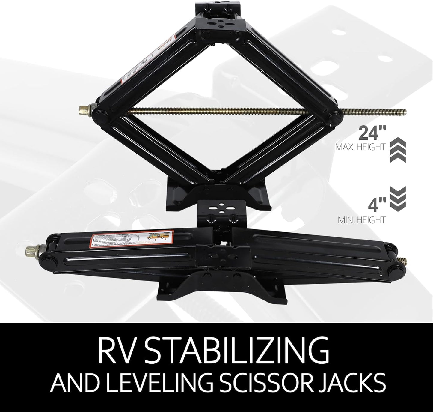 5000 lb Lift 24" RV Stabilizing Scissor Jack, Scissor Lifting Jacks w/Handle for Pop-Up Camper and Travel Trailer -Pack of 2