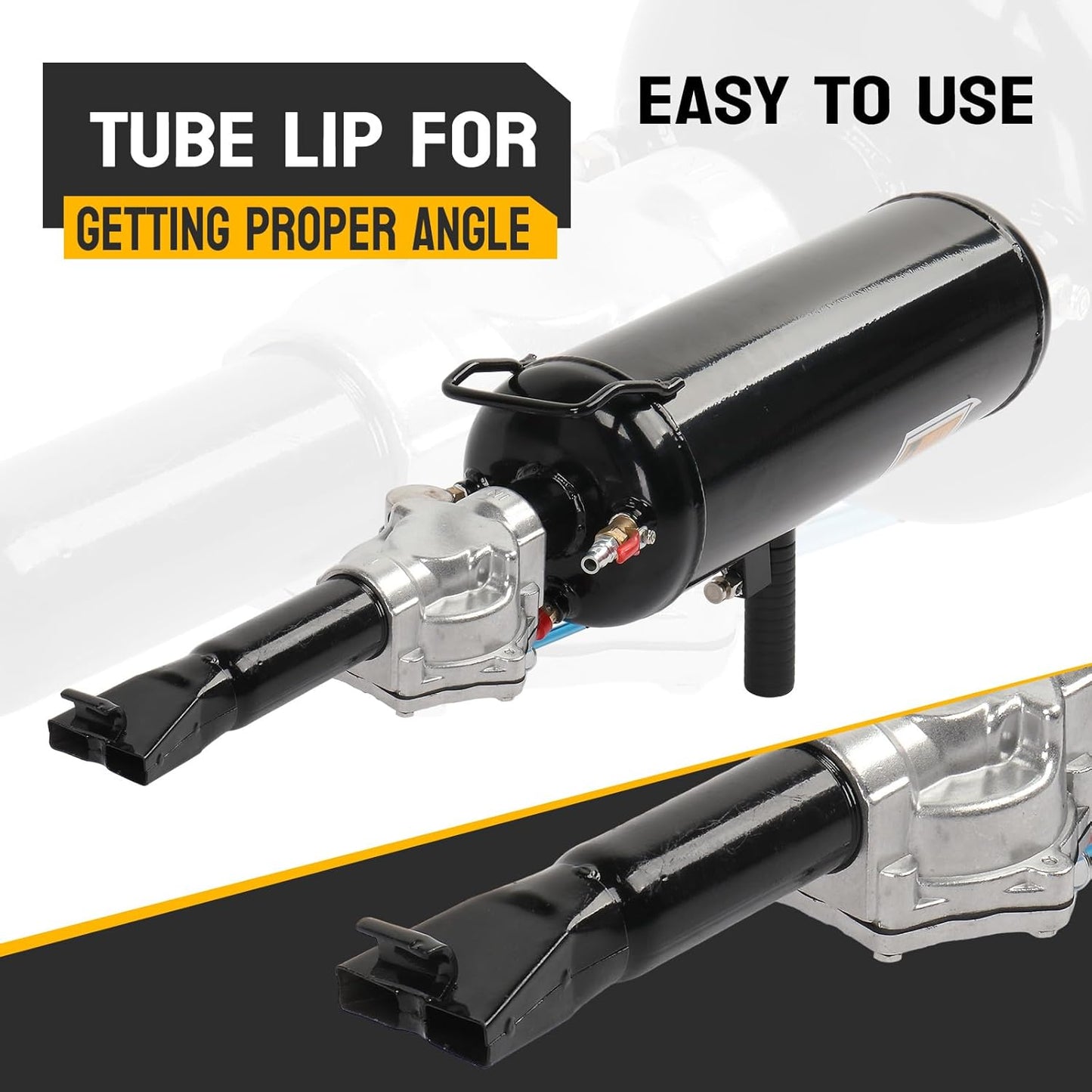 TUFFIOM 2.1 Gallon Air Tire Bead Blaster Seater w/Pressure Gauge & Handle, Wheel Trigger Seating Tool Inflator Tank for Motorcycle ATV Car, 87-116PSI Operating Pressure, Black